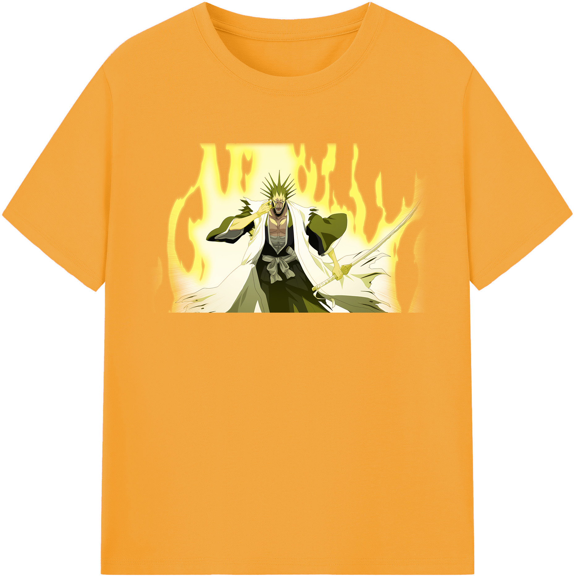 （画像用） ブリーチ ざらき けんぱち BLEACH Zaraki Kenpachi 綿100％半袖Tシャツ（フロントプリント）