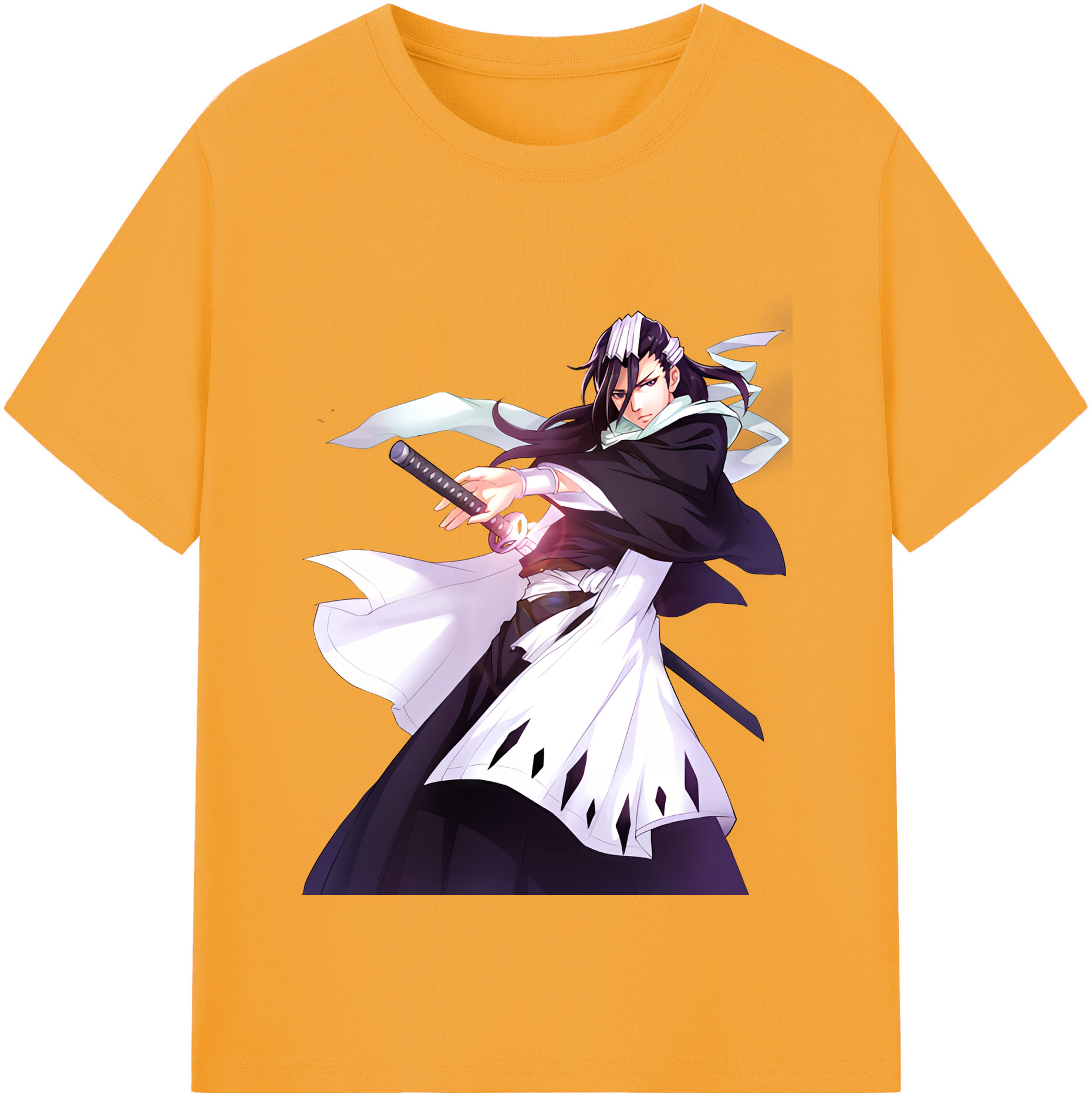 （画像用） ブリーチ くちき びゃくや BLEACH Kuchiki Byakuya 綿100％半袖Tシャツ（フロントプリント）