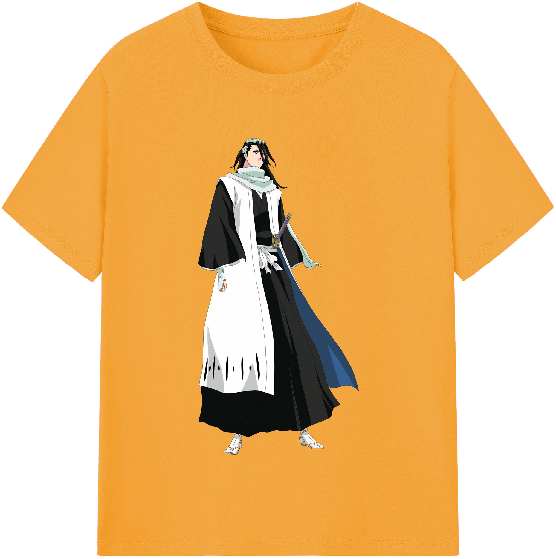 （画像用） ブリーチ くちき びゃくや BLEACH Kuchiki Byakuya 綿100％半袖Tシャツ（フロントプリント）