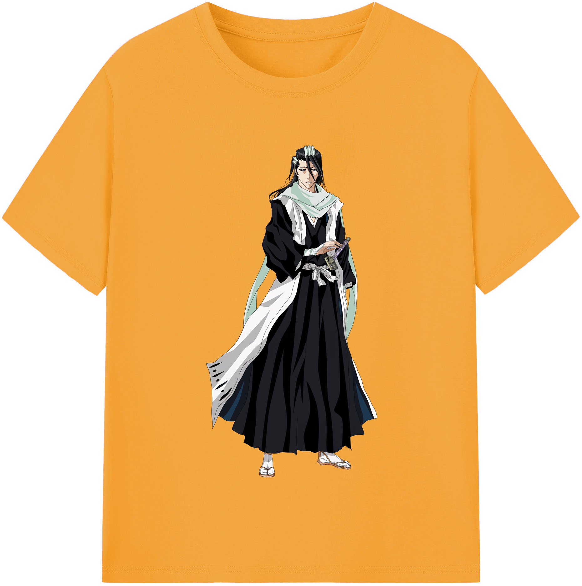（画像用） ブリーチ くちき びゃくや BLEACH Kuchiki Byakuya 綿100％半袖Tシャツ（フロントプリント）