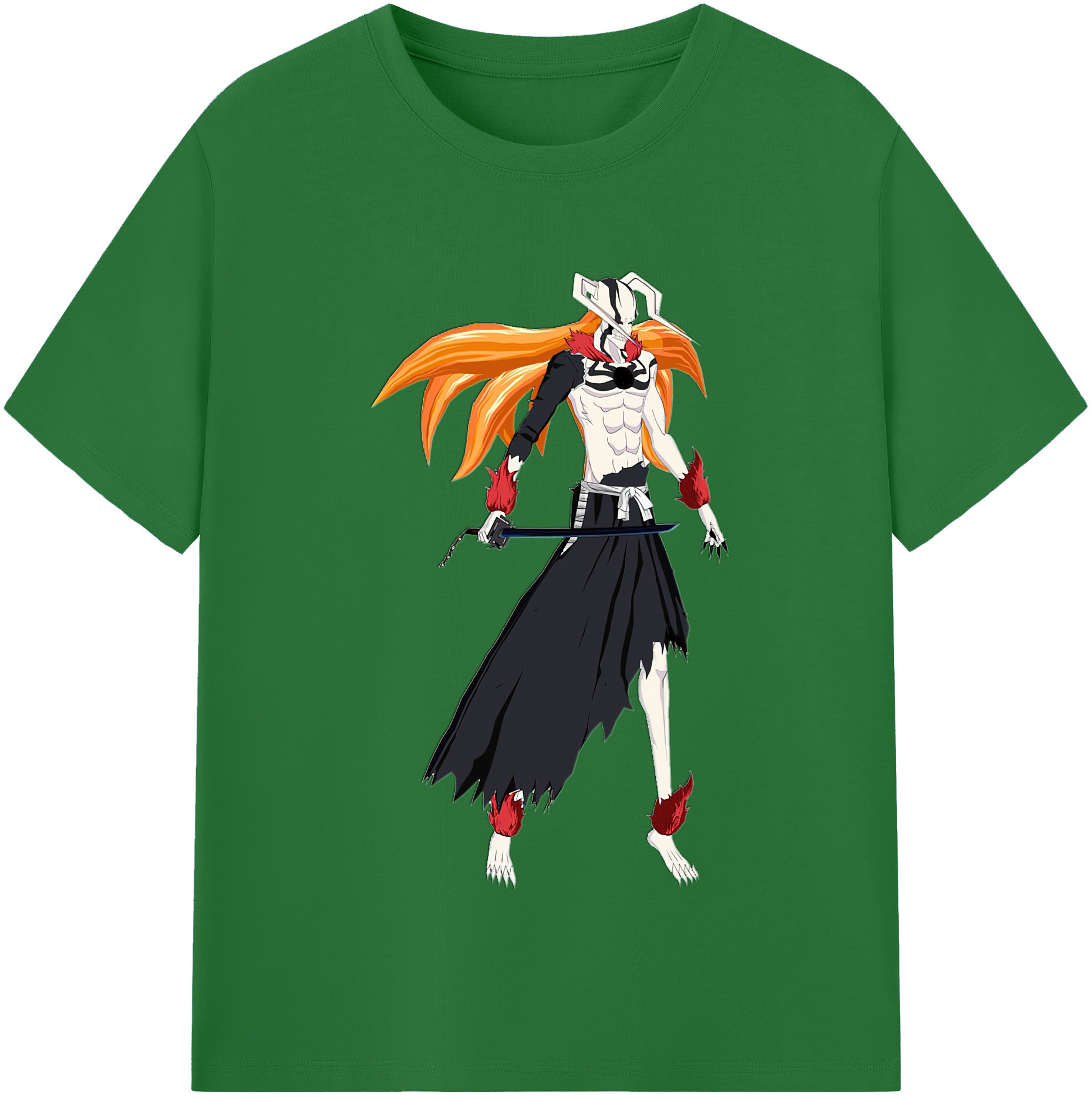 （画像用） ブリーチ 黒崎一護（くろさき いちご）BLEACH Kurosaki Ichigo 綿100％半袖Tシャツ（フロントプリント）