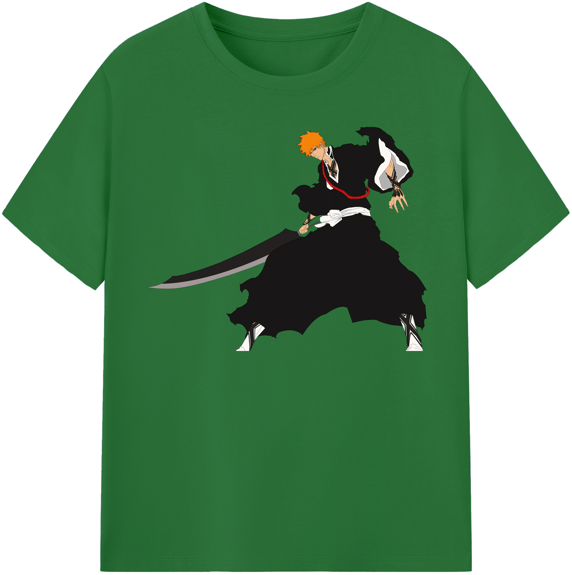 （画像用） ブリーチ 黒崎一護（くろさき いちご）BLEACH Kurosaki Ichigo 綿100％半袖Tシャツ（フロントプリント）