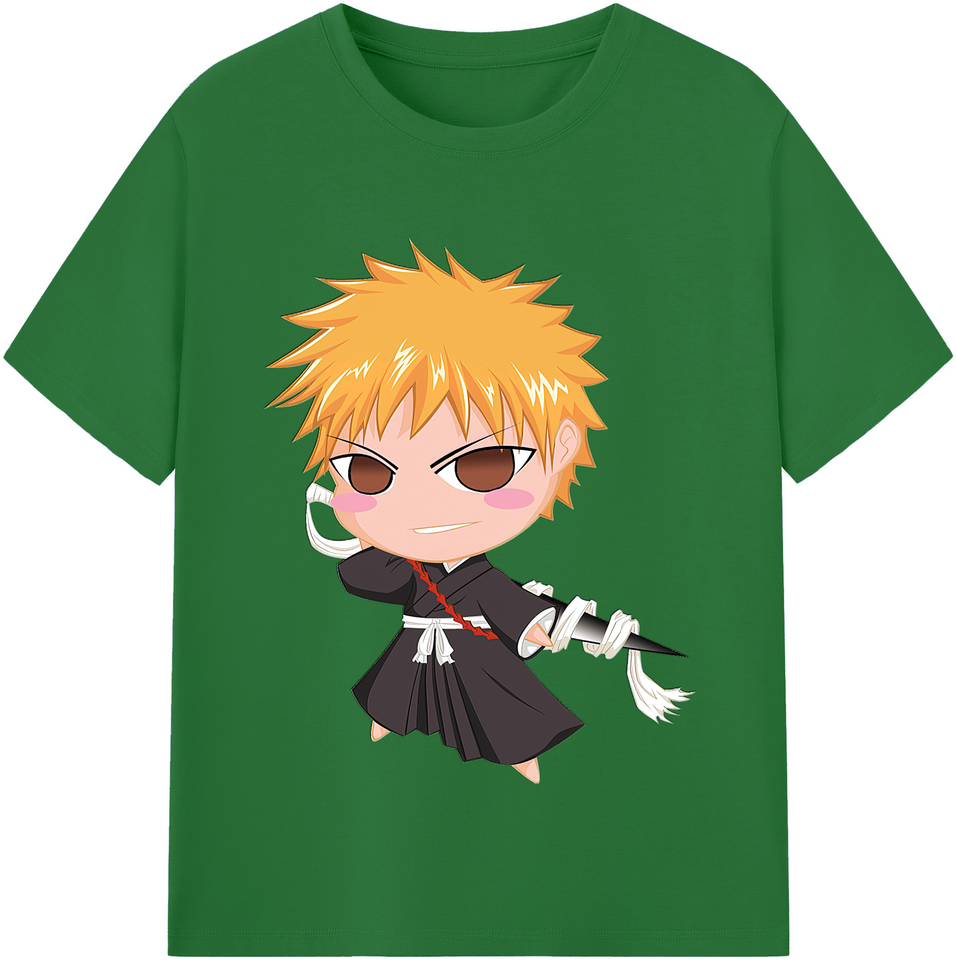 （画像用） ブリーチ 黒崎一護（くろさき いちご）BLEACH Kurosaki Ichigo 綿100％半袖Tシャツ（フロントプリント）