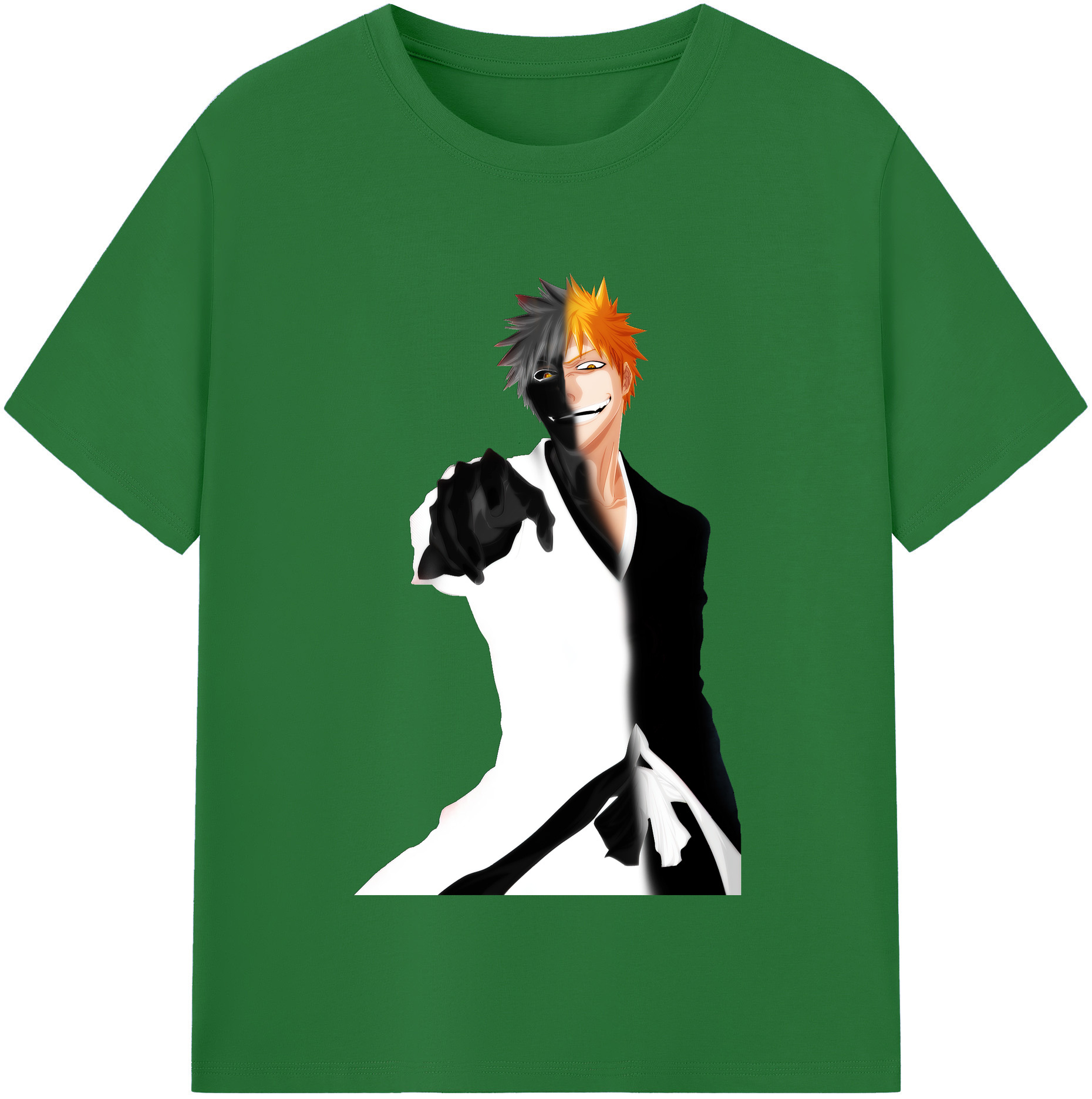 （画像用） ブリーチ 黒崎一護（くろさき いちご）BLEACH Kurosaki Ichigo 綿100％半袖Tシャツ（フロントプリント）