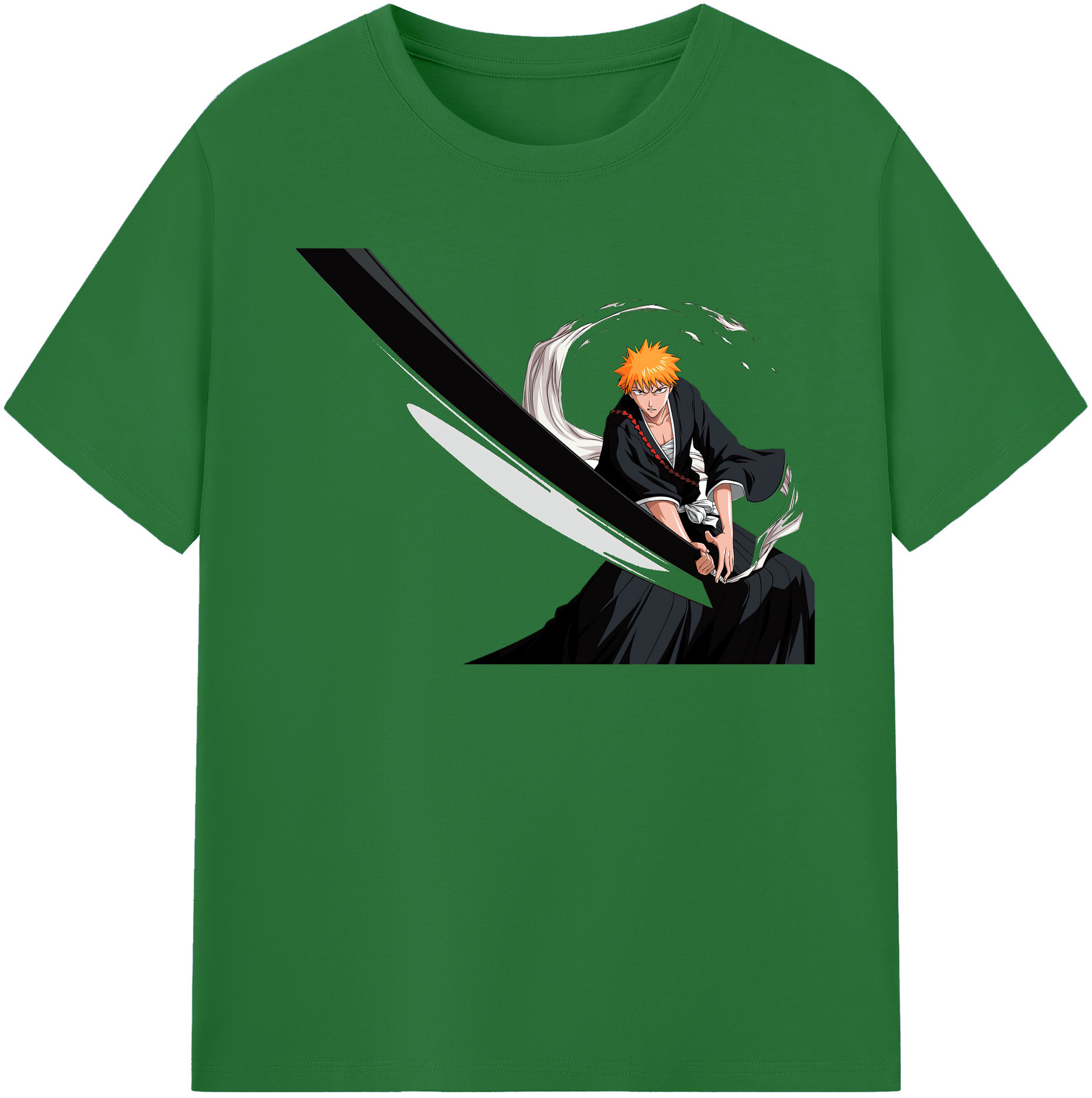 （画像用） ブリーチ 黒崎一護（くろさき いちご）BLEACH Kurosaki Ichigo 綿100％半袖Tシャツ（フロントプリント）