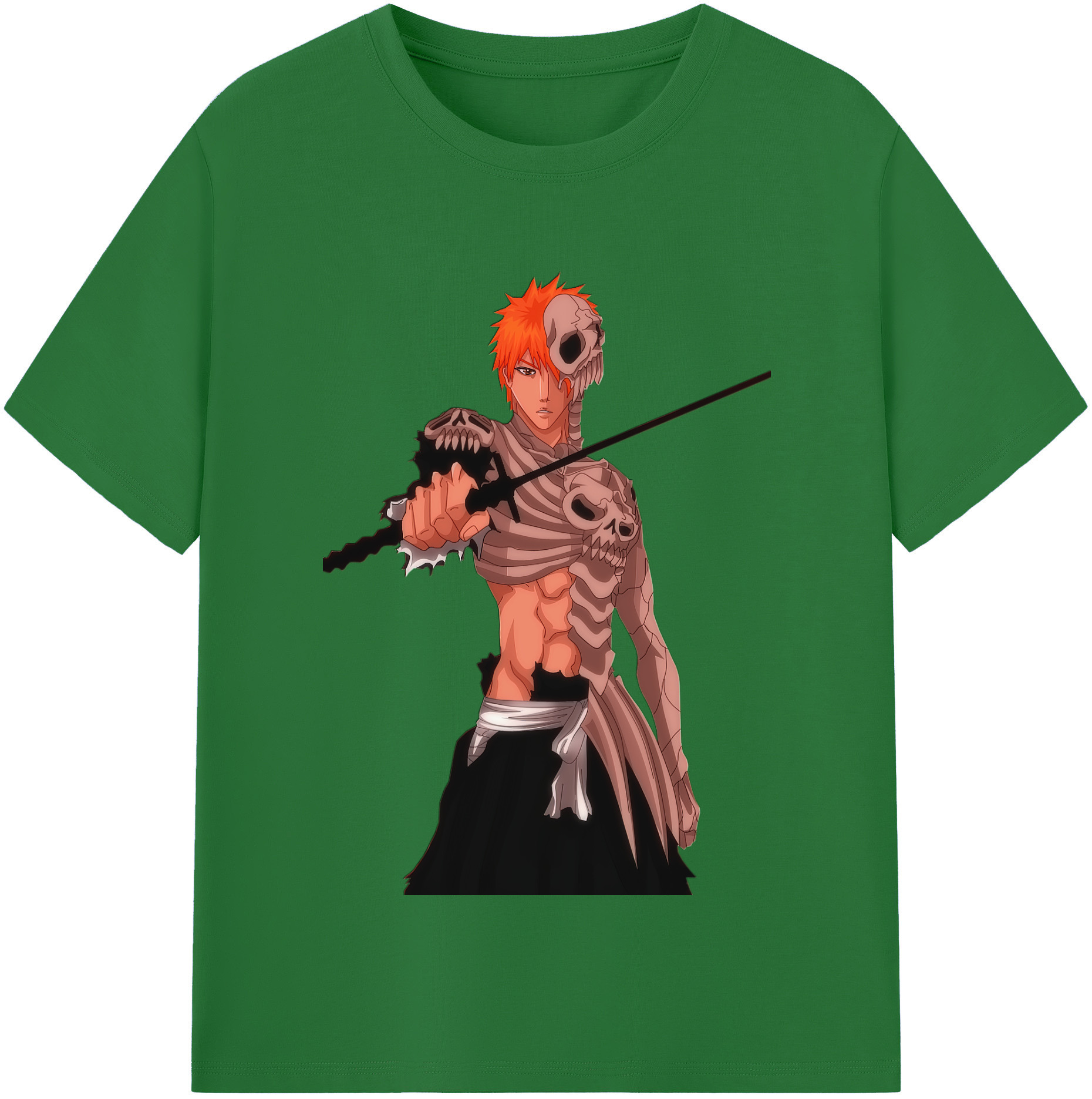 （画像用） ブリーチ 黒崎一護（くろさき いちご）BLEACH Kurosaki Ichigo 綿100％半袖Tシャツ（フロントプリント）