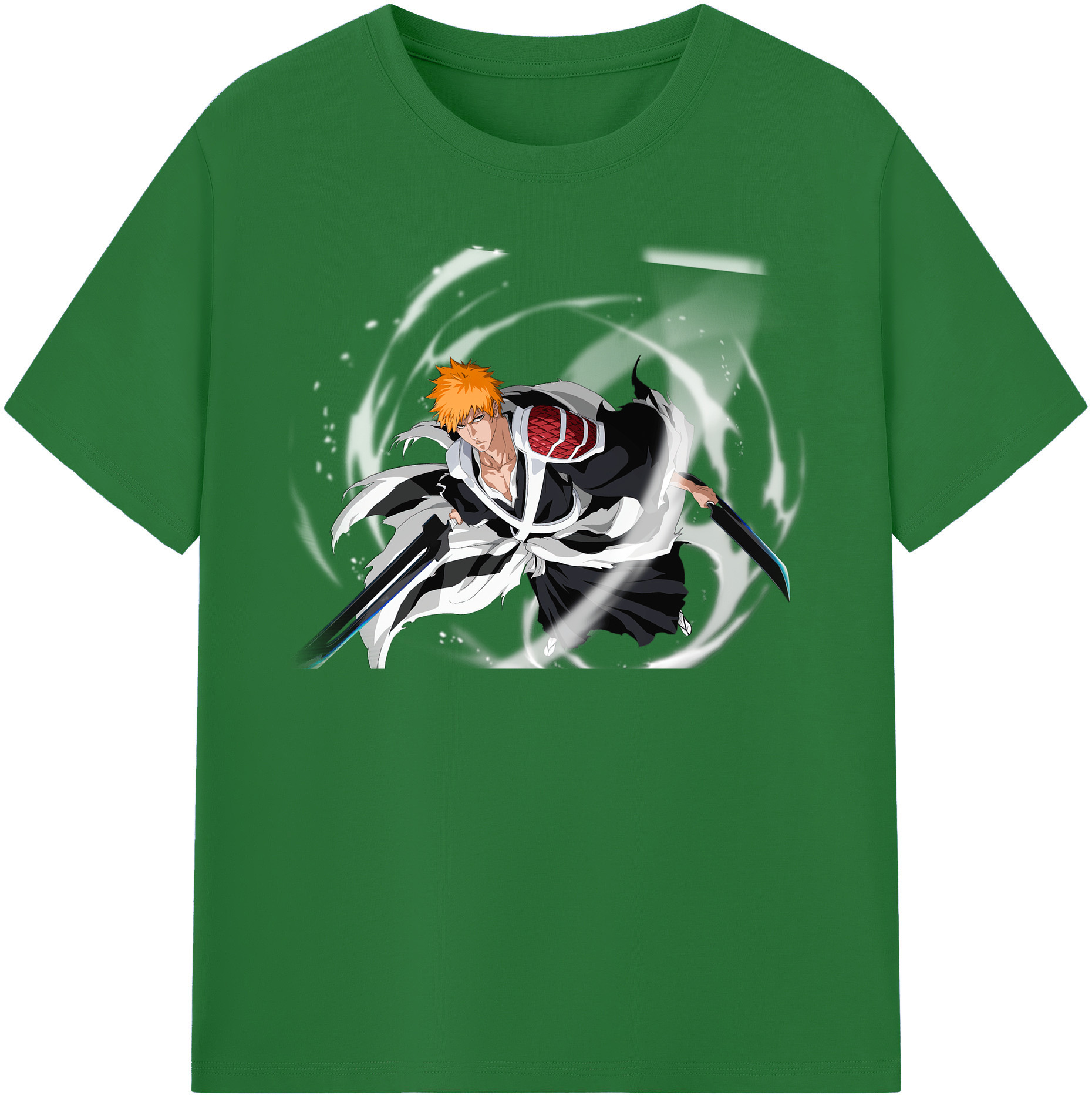 （画像用） ブリーチ 黒崎一護（くろさき いちご）BLEACH Kurosaki Ichigo 綿100％半袖Tシャツ（フロントプリント）