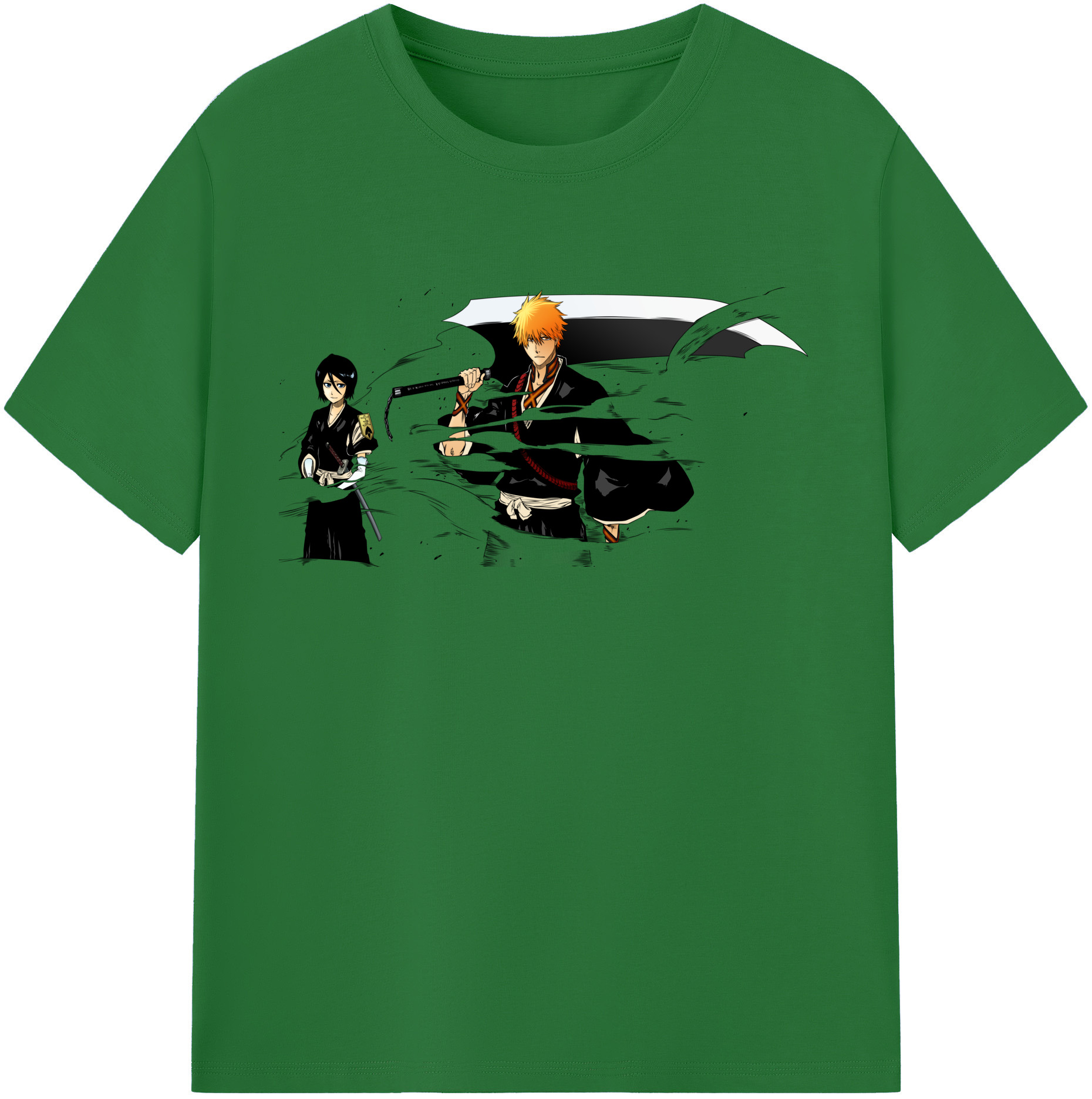 （画像用） ブリーチ 黒崎一護（くろさき いちご）BLEACH Kurosaki Ichigo 綿100％半袖Tシャツ（フロントプリント）