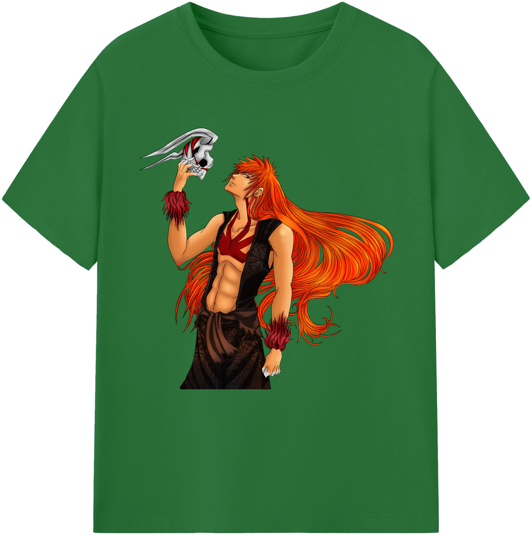 （画像用） ブリーチ 黒崎一護（くろさき いちご）BLEACH Kurosaki Ichigo 綿100％半袖Tシャツ（フロントプリント）