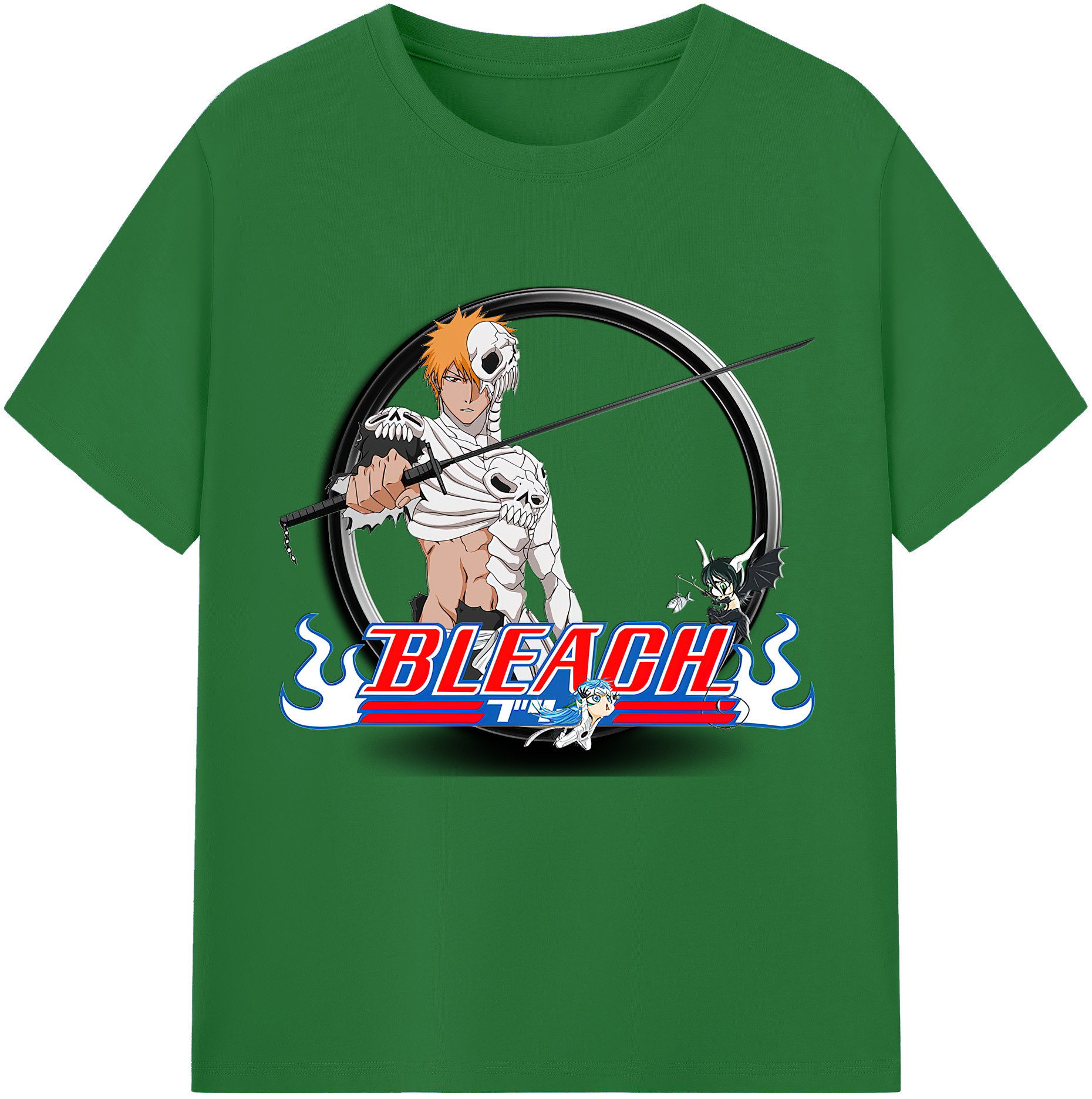 （画像用） ブリーチ 黒崎一護（くろさき いちご）BLEACH Kurosaki Ichigo 綿100％半袖Tシャツ（フロントプリント）