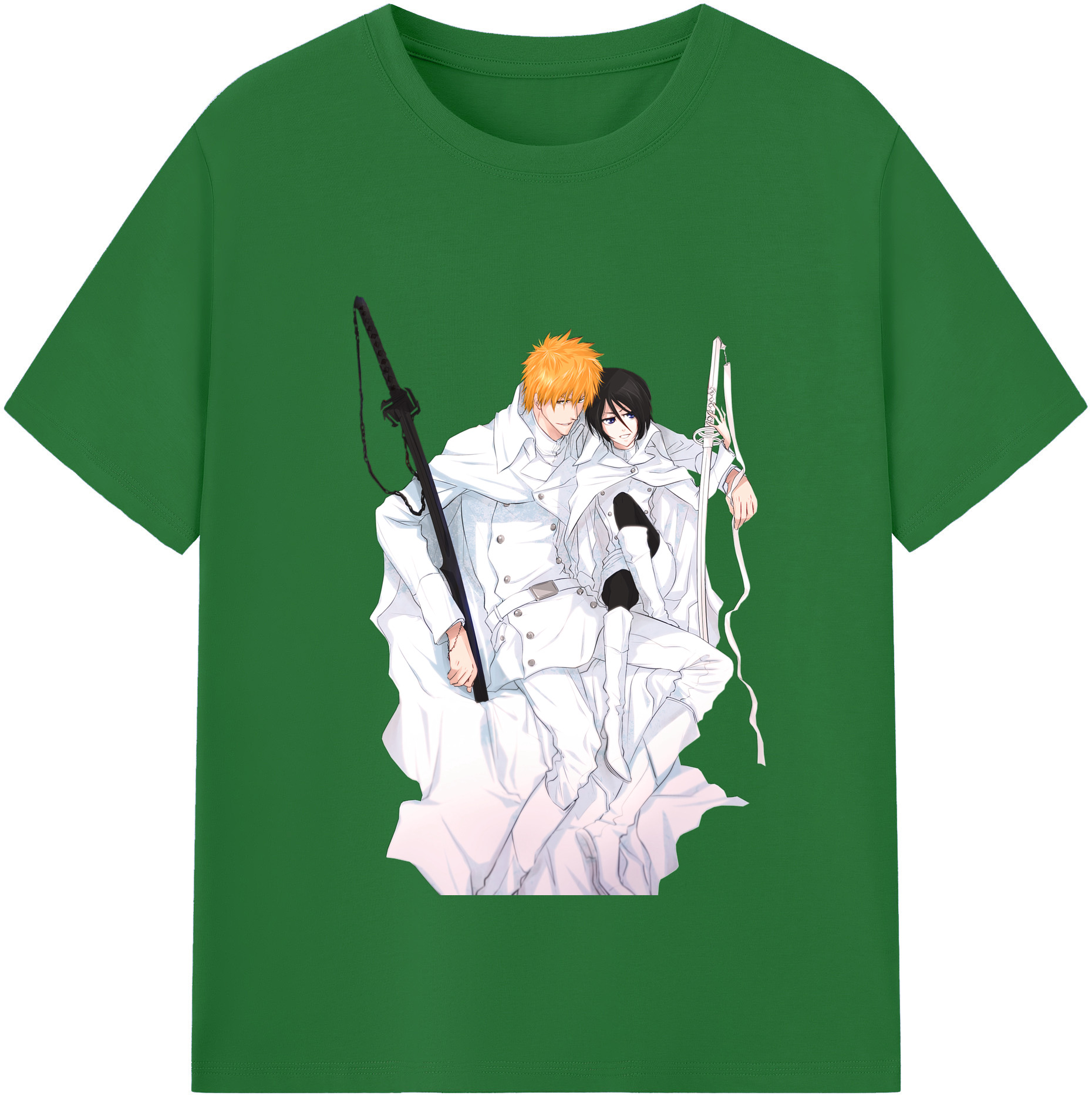 （画像用） ブリーチ 黒崎一護（くろさき いちご）BLEACH Kurosaki Ichigo 綿100％半袖Tシャツ（フロントプリント）