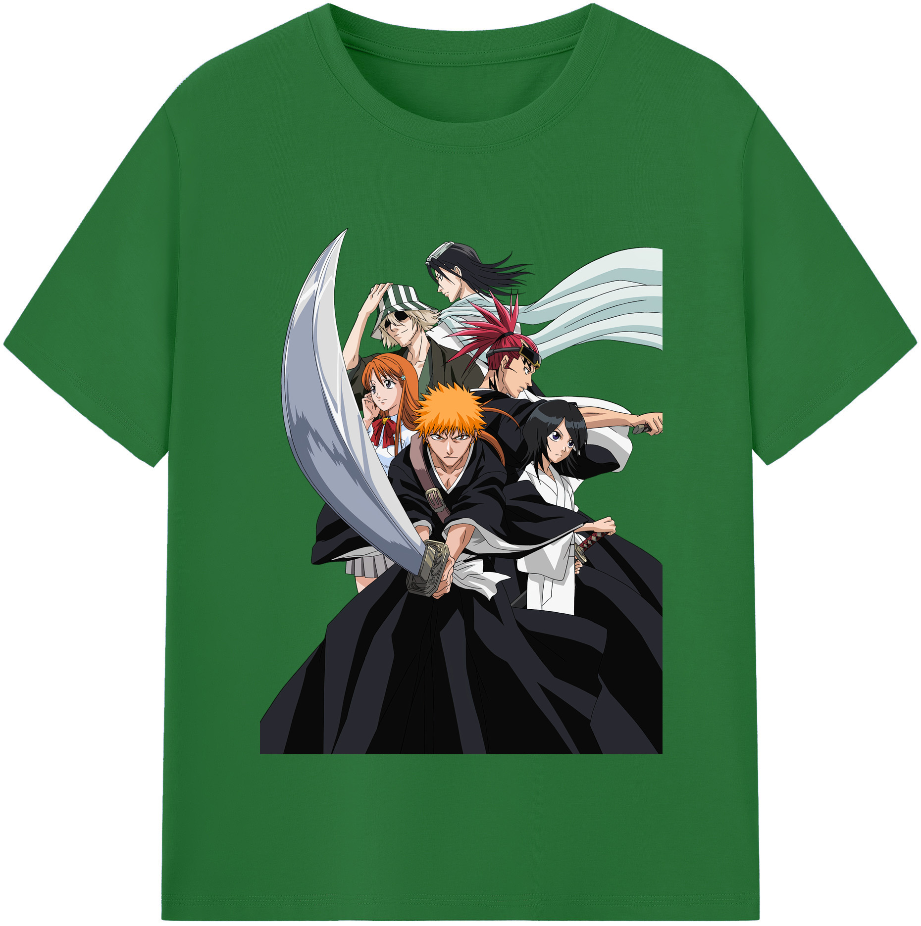 （画像用） ブリーチ 黒崎一護（くろさき いちご）BLEACH Kurosaki Ichigo 綿100％半袖Tシャツ（フロントプリント）