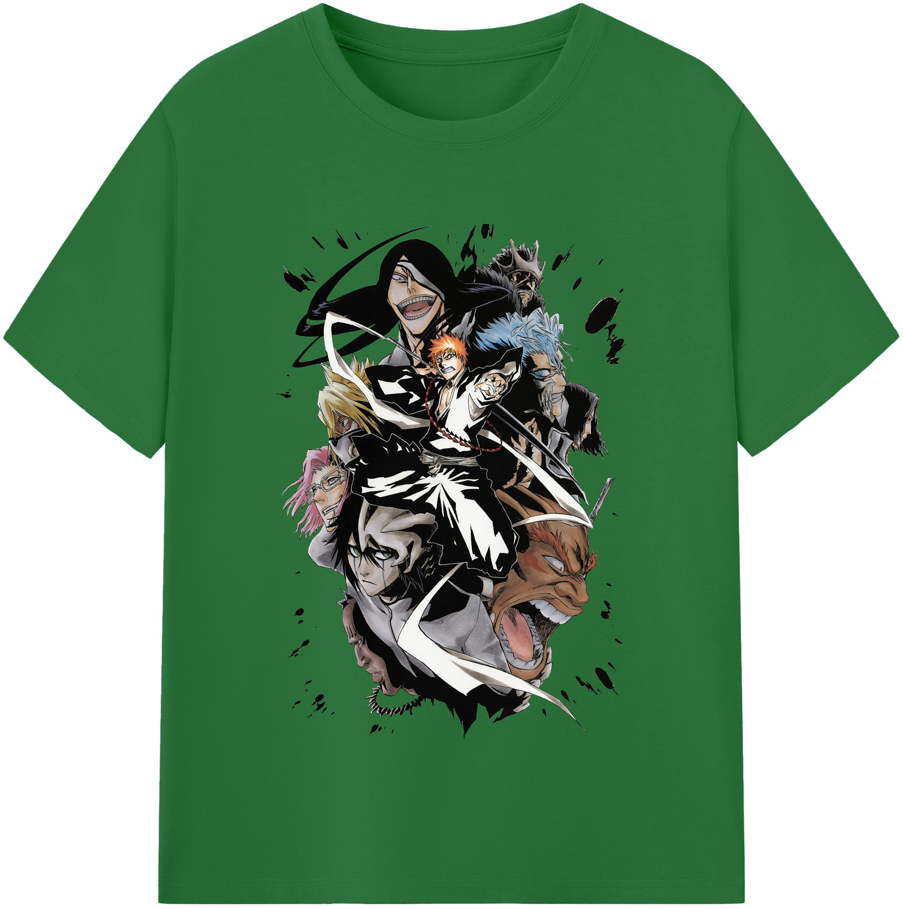 （画像用） ブリーチ 黒崎一護（くろさき いちご）BLEACH Kurosaki Ichigo 綿100％半袖Tシャツ（フロントプリント）