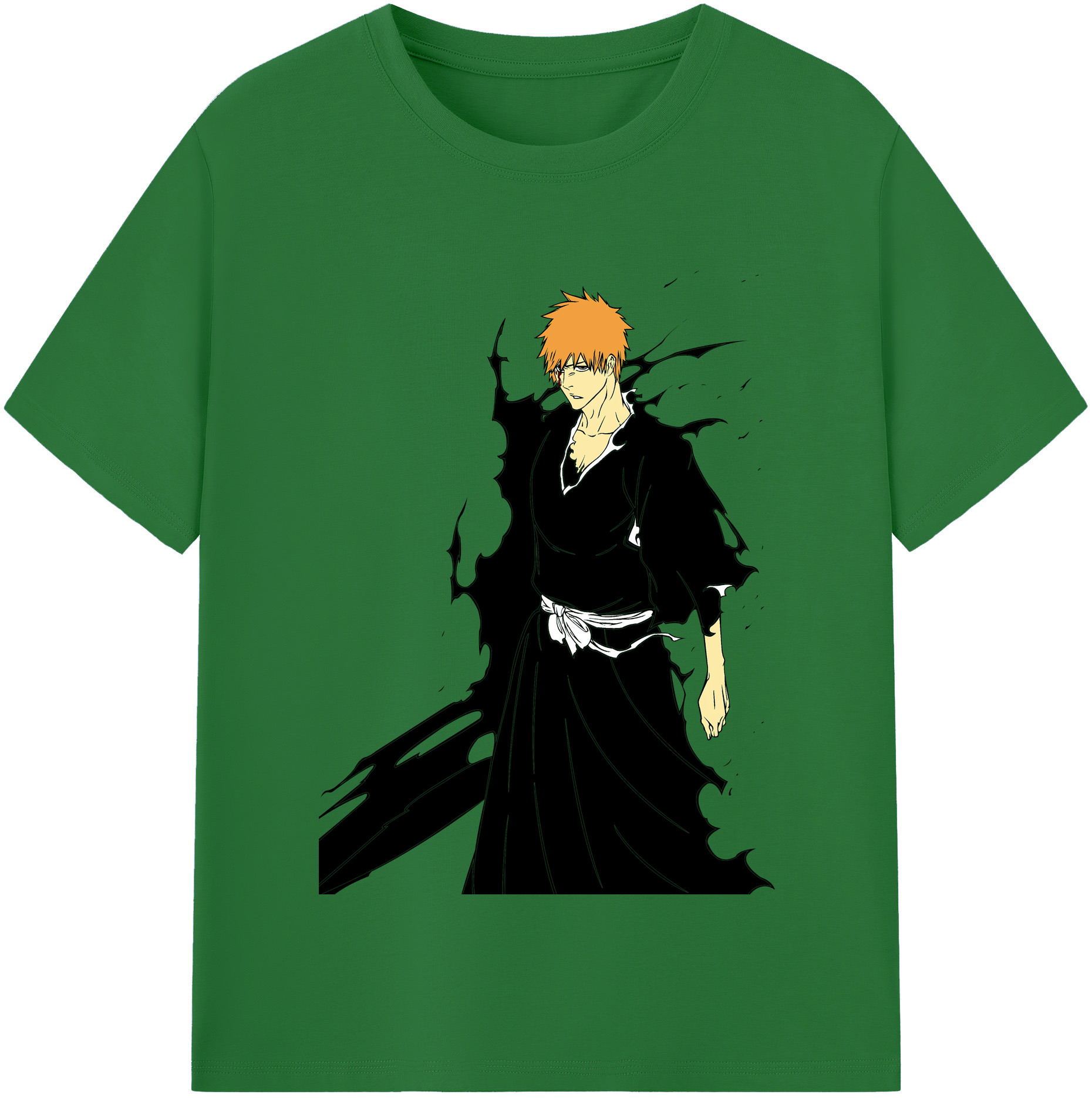 （画像用） ブリーチ 黒崎一護（くろさき いちご）BLEACH Kurosaki Ichigo 綿100％半袖Tシャツ（フロントプリント）