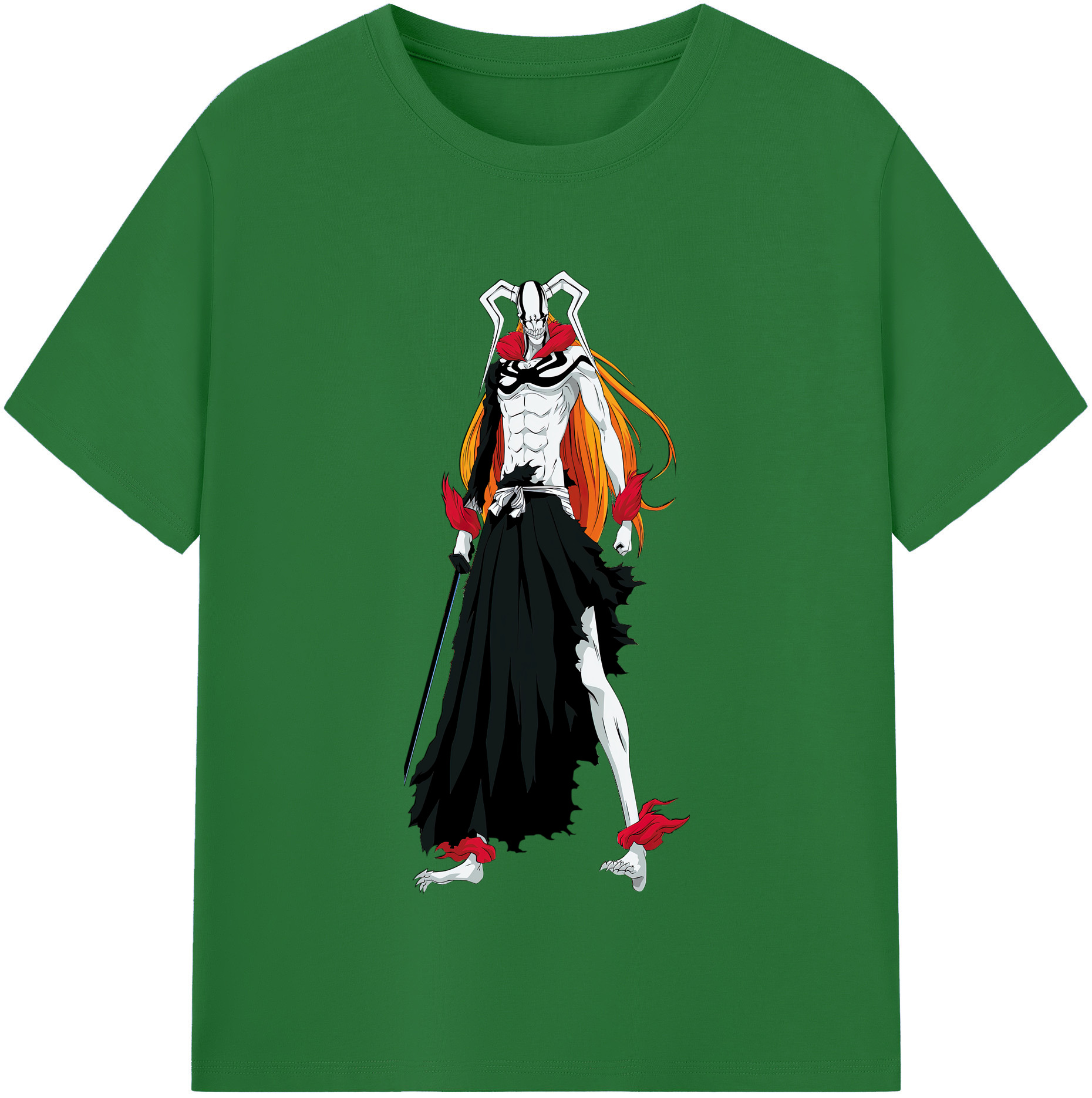 （画像用） ブリーチ 黒崎一護（くろさき いちご）BLEACH Kurosaki Ichigo 綿100％半袖Tシャツ（フロントプリント）