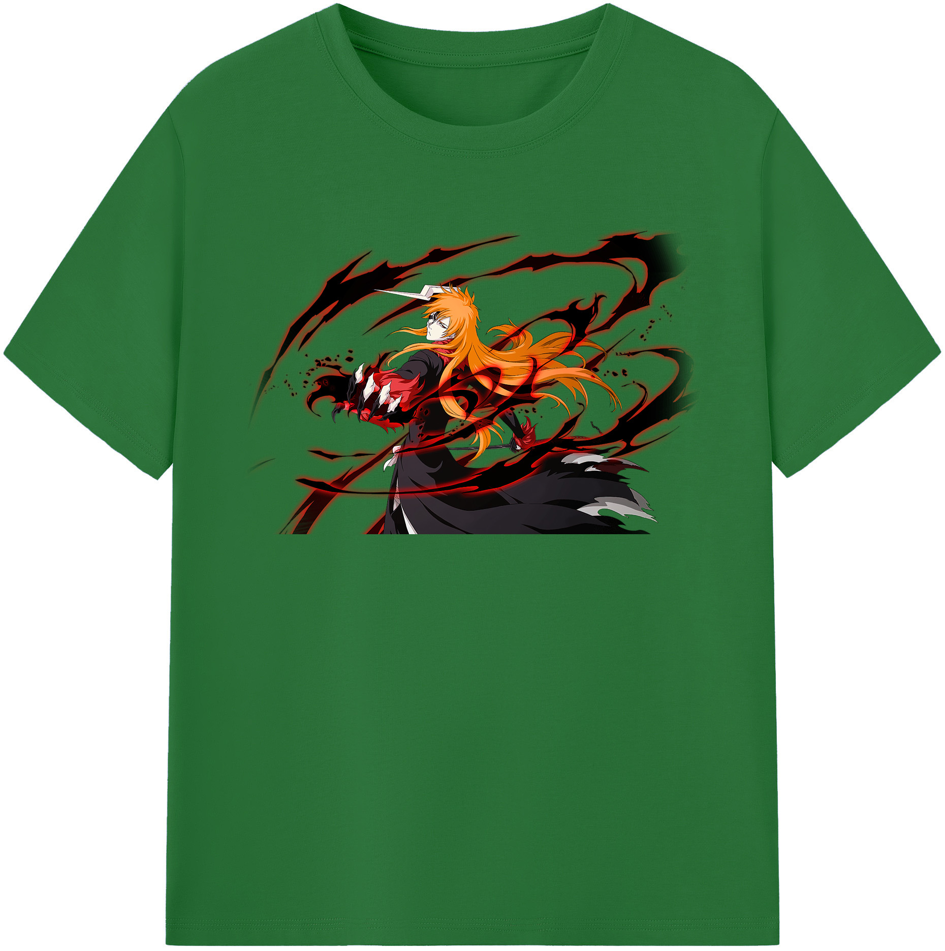 （画像用） ブリーチ 黒崎一護（くろさき いちご）BLEACH Kurosaki Ichigo 綿100％半袖Tシャツ（フロントプリント）
