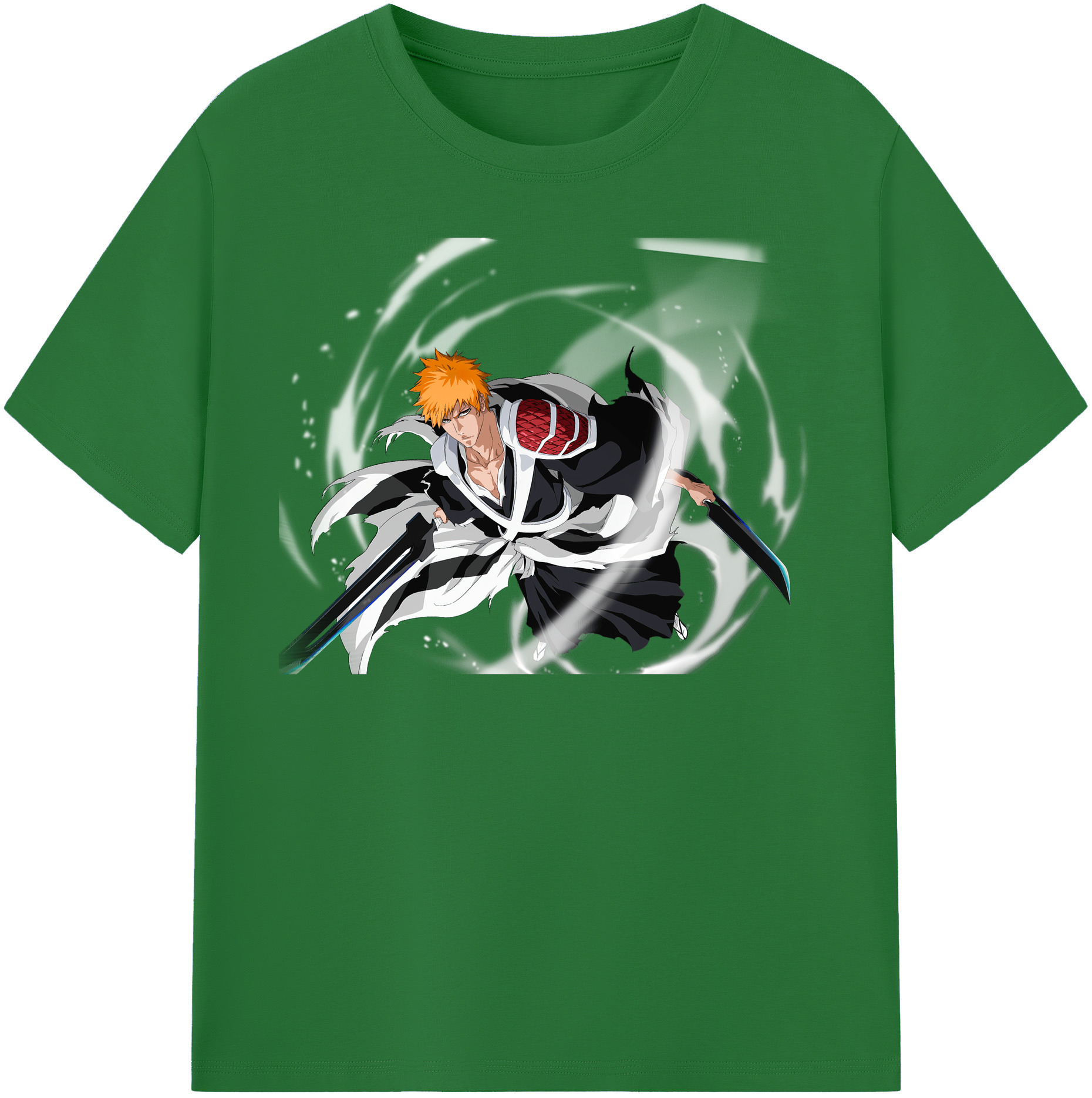 （画像用） ブリーチ 黒崎一護（くろさき いちご）BLEACH Kurosaki Ichigo 綿100％半袖Tシャツ（フロントプリント）