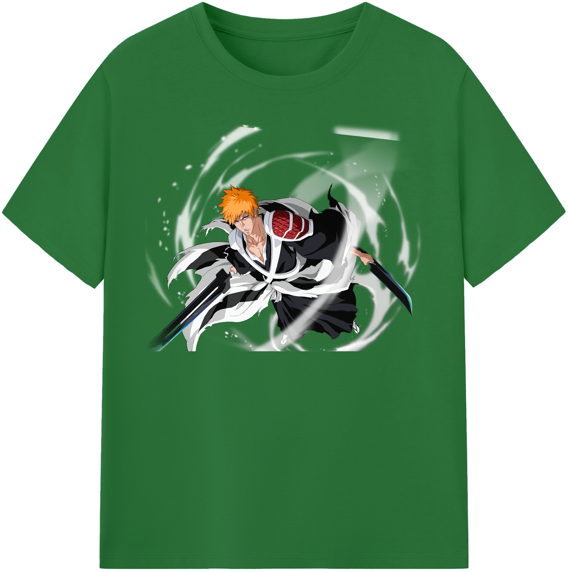 （画像用） ブリーチ 黒崎一護（くろさき いちご）BLEACH Kurosaki Ichigo 綿100％半袖Tシャツ（フロントプリント）