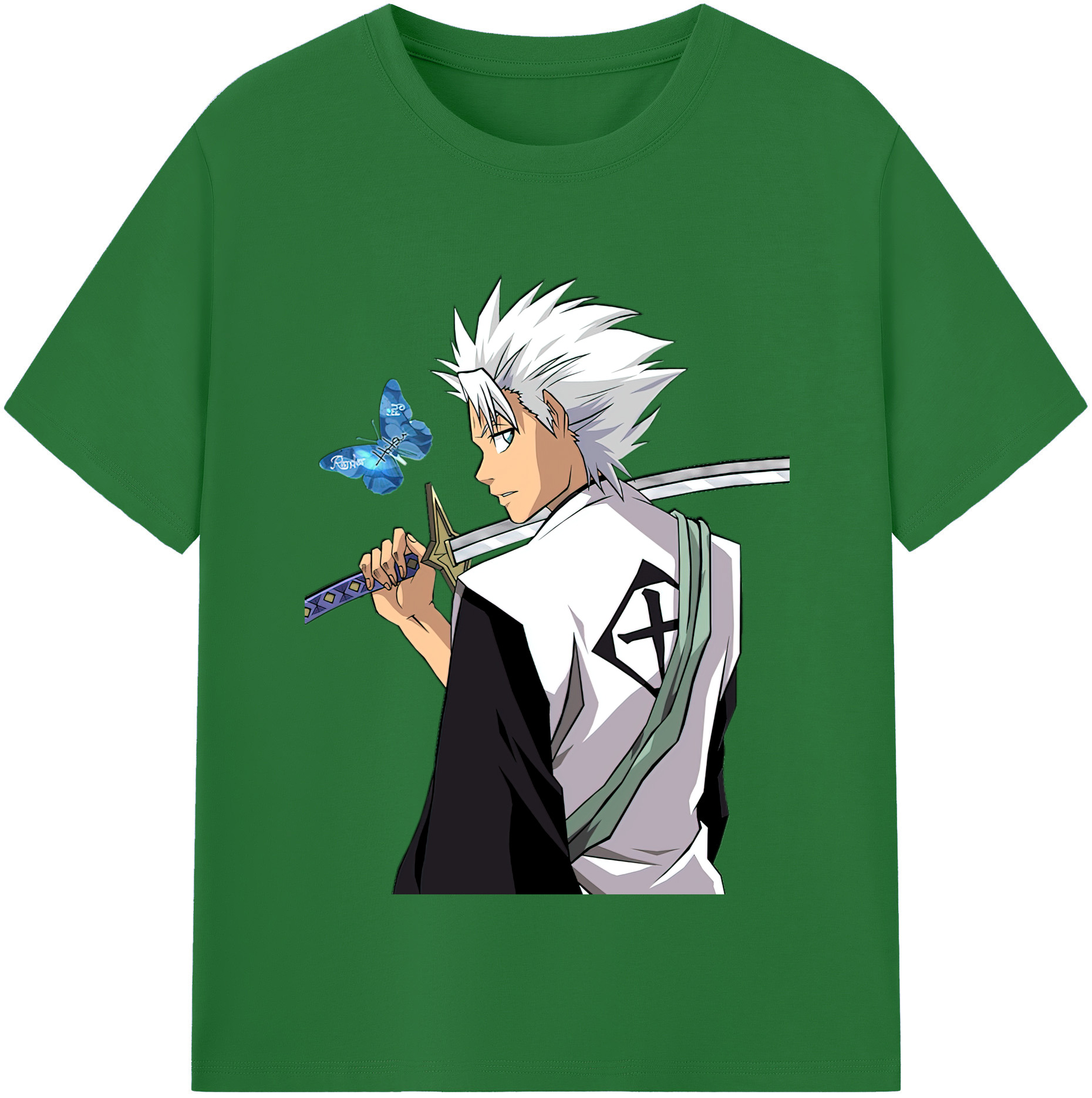 （画像用） ブリーチ 日番谷冬獅郎（ひつがや とうしろう） BLEACH Hitsugaya Toushirou 綿100％半袖Tシャツ（フロントプリント）
