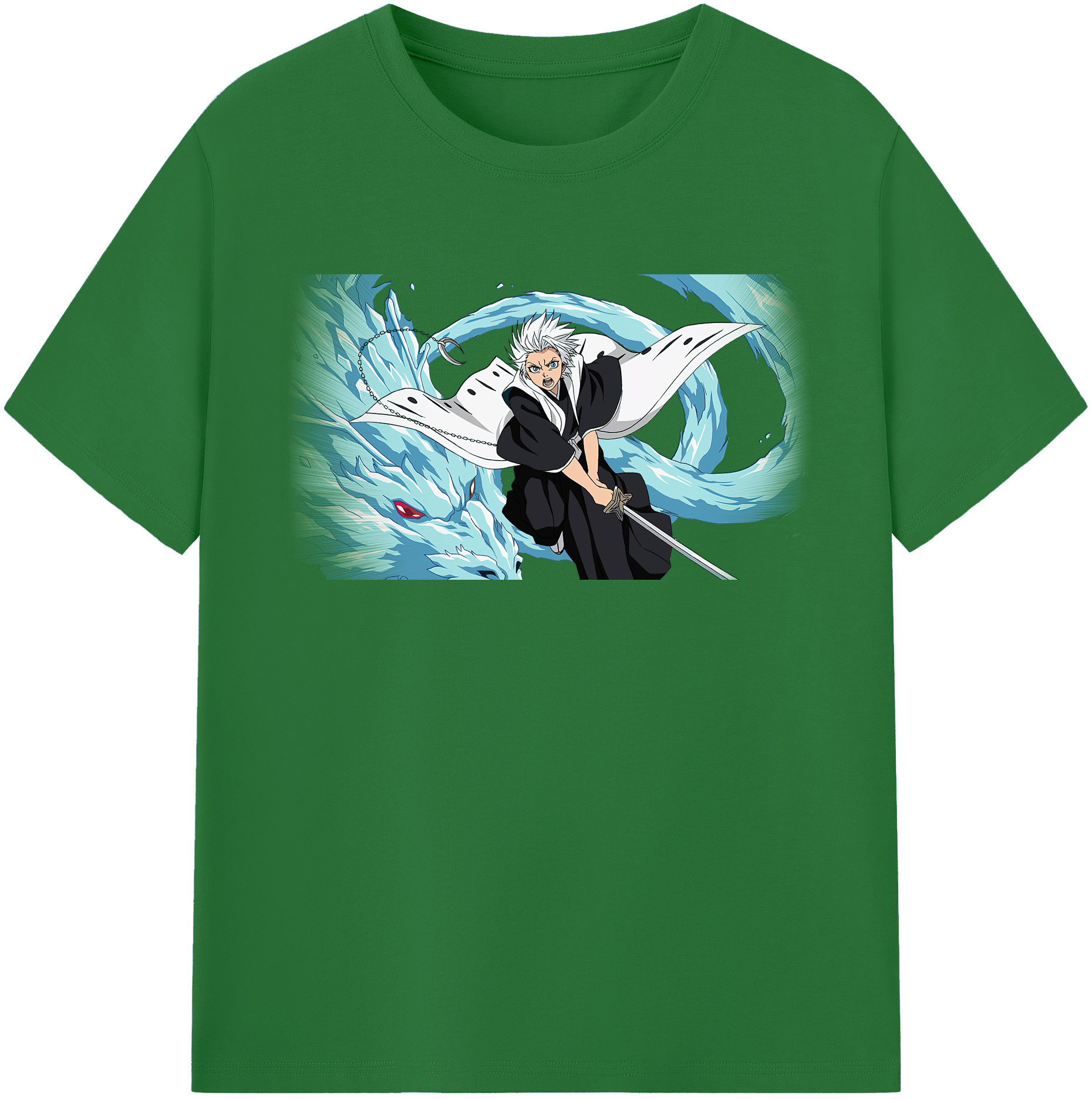 （画像用） ブリーチ 日番谷冬獅郎（ひつがや とうしろう） BLEACH Hitsugaya Toushirou 綿100％半袖Tシャツ（フロントプリント）