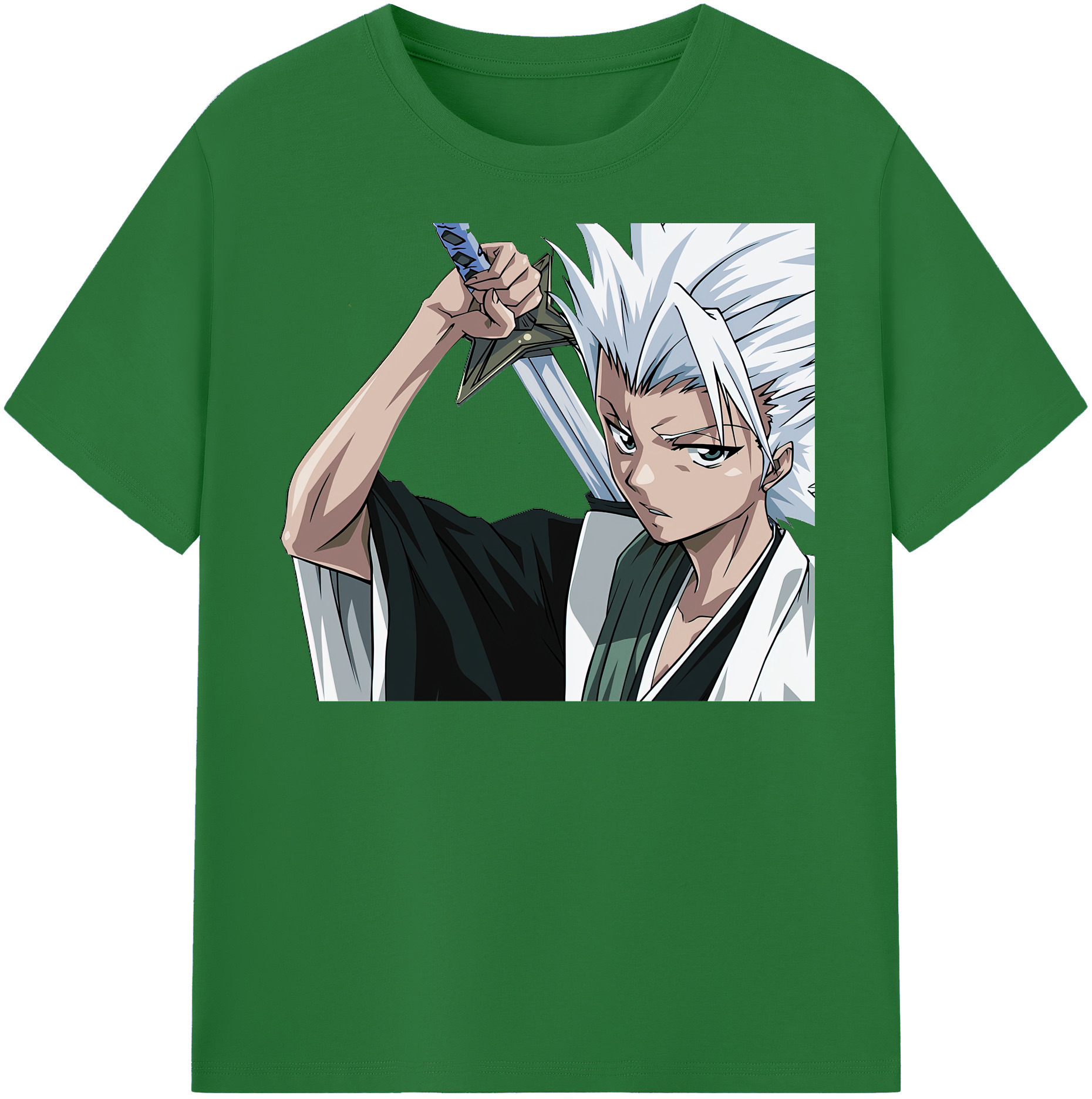 （画像用） ブリーチ 日番谷冬獅郎（ひつがや とうしろう） BLEACH Hitsugaya Toushirou 綿100％半袖Tシャツ（フロントプリント）