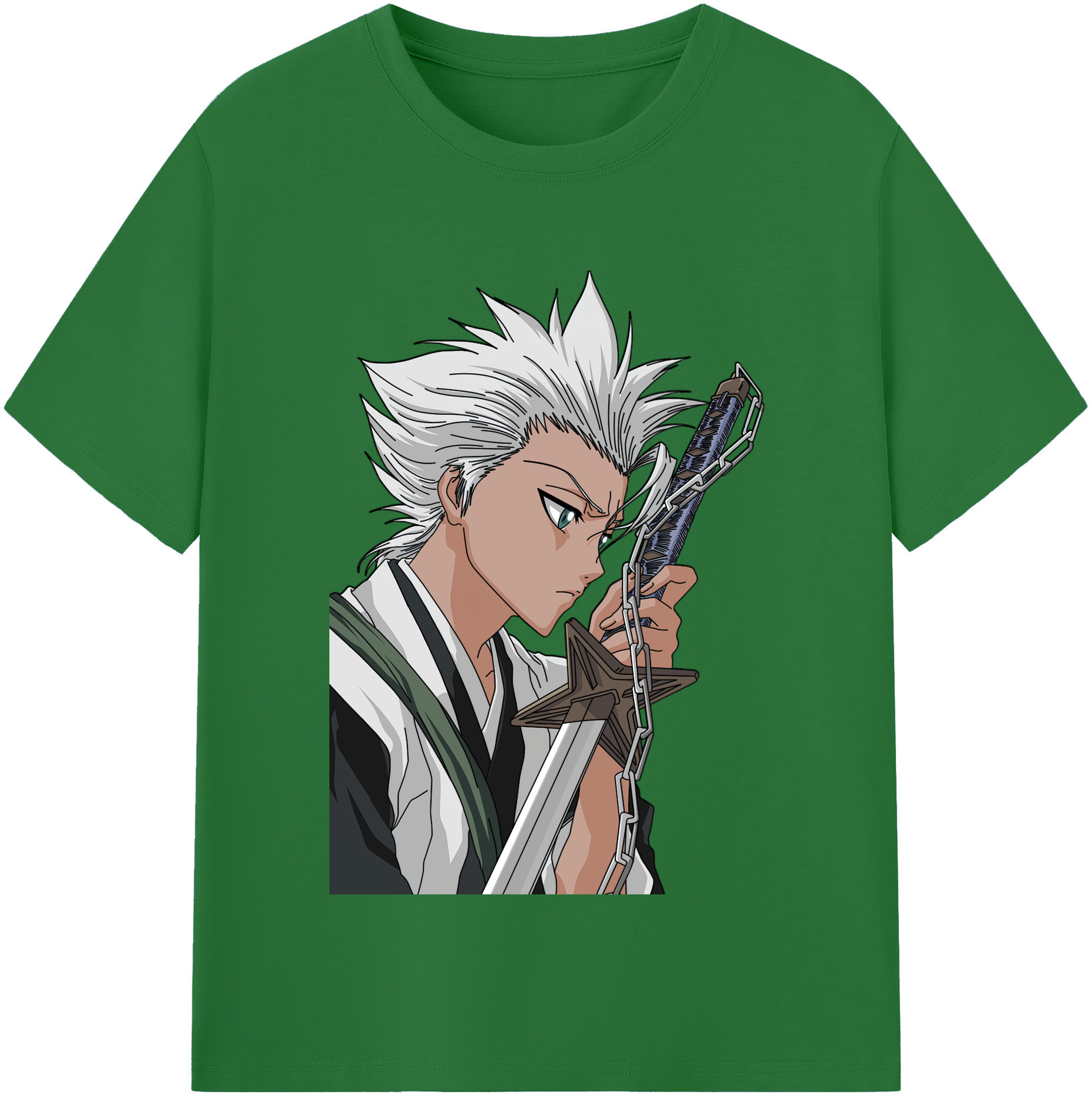 （画像用） ブリーチ 日番谷冬獅郎（ひつがや とうしろう） BLEACH Hitsugaya Toushirou 綿100％半袖Tシャツ（フロントプリント）