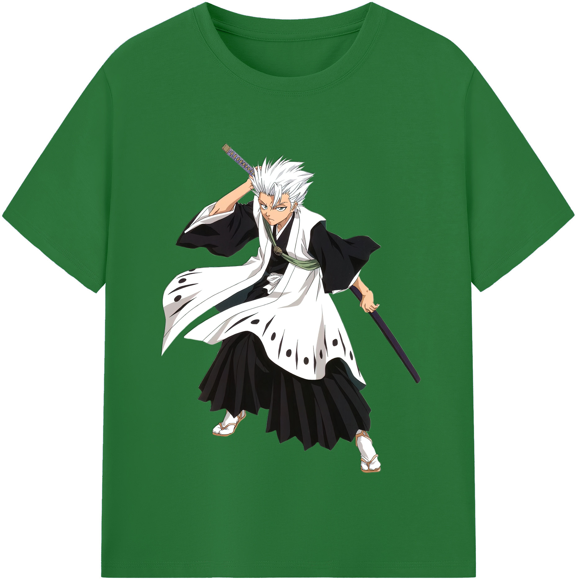 （画像用） ブリーチ 日番谷冬獅郎（ひつがや とうしろう） BLEACH Hitsugaya Toushirou 綿100％半袖Tシャツ（フロントプリント）