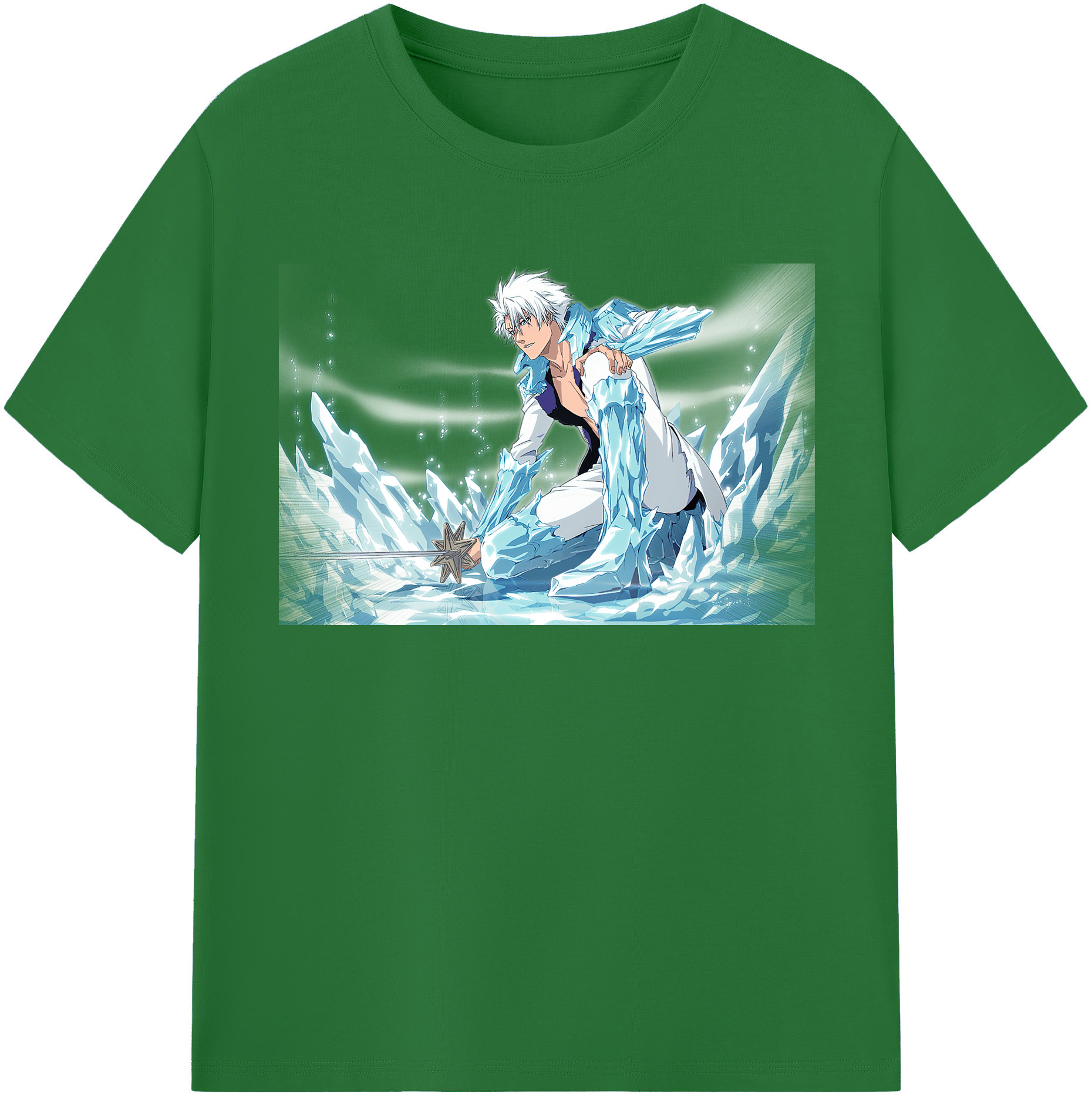 （画像用） ブリーチ 日番谷冬獅郎（ひつがや とうしろう） BLEACH Hitsugaya Toushirou 綿100％半袖Tシャツ（フロントプリント）