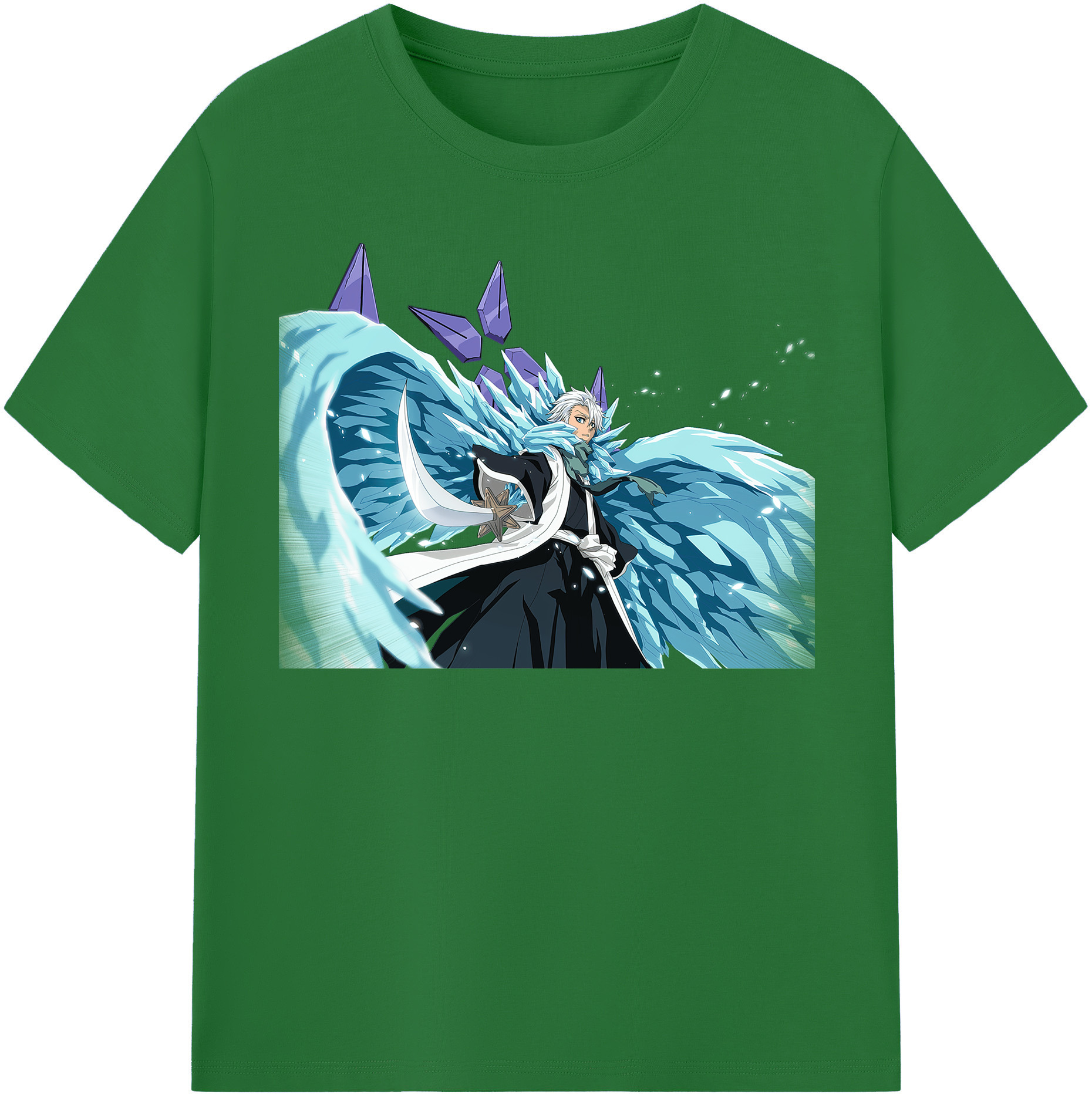 （画像用） ブリーチ 日番谷冬獅郎（ひつがや とうしろう） BLEACH Hitsugaya Toushirou 綿100％半袖Tシャツ（フロントプリント）