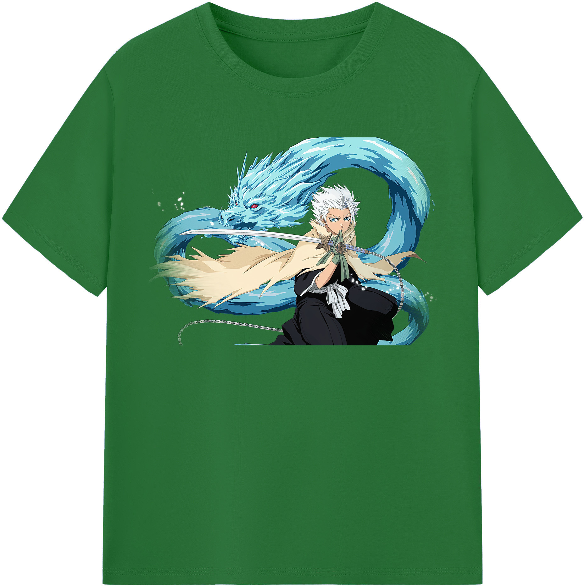 （画像用） ブリーチ 日番谷冬獅郎（ひつがや とうしろう） BLEACH Hitsugaya Toushirou 綿100％半袖Tシャツ（フロントプリント）