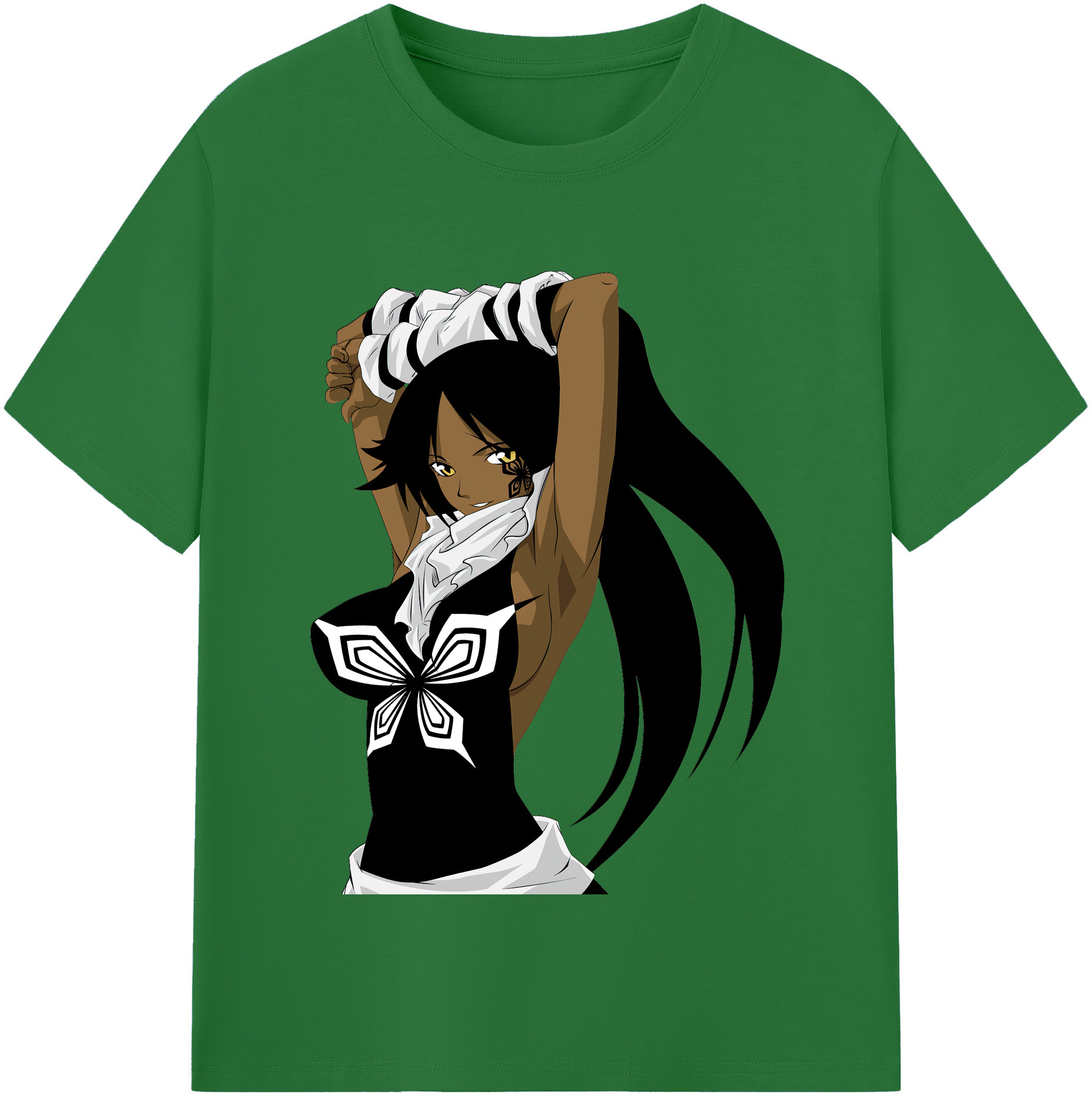 （画像用） ブリーチ 四楓院 夜一（しほういん よるいち） BLEACH Shihouin Yoruichi 綿100％半袖Tシャツ（フロントプリント）