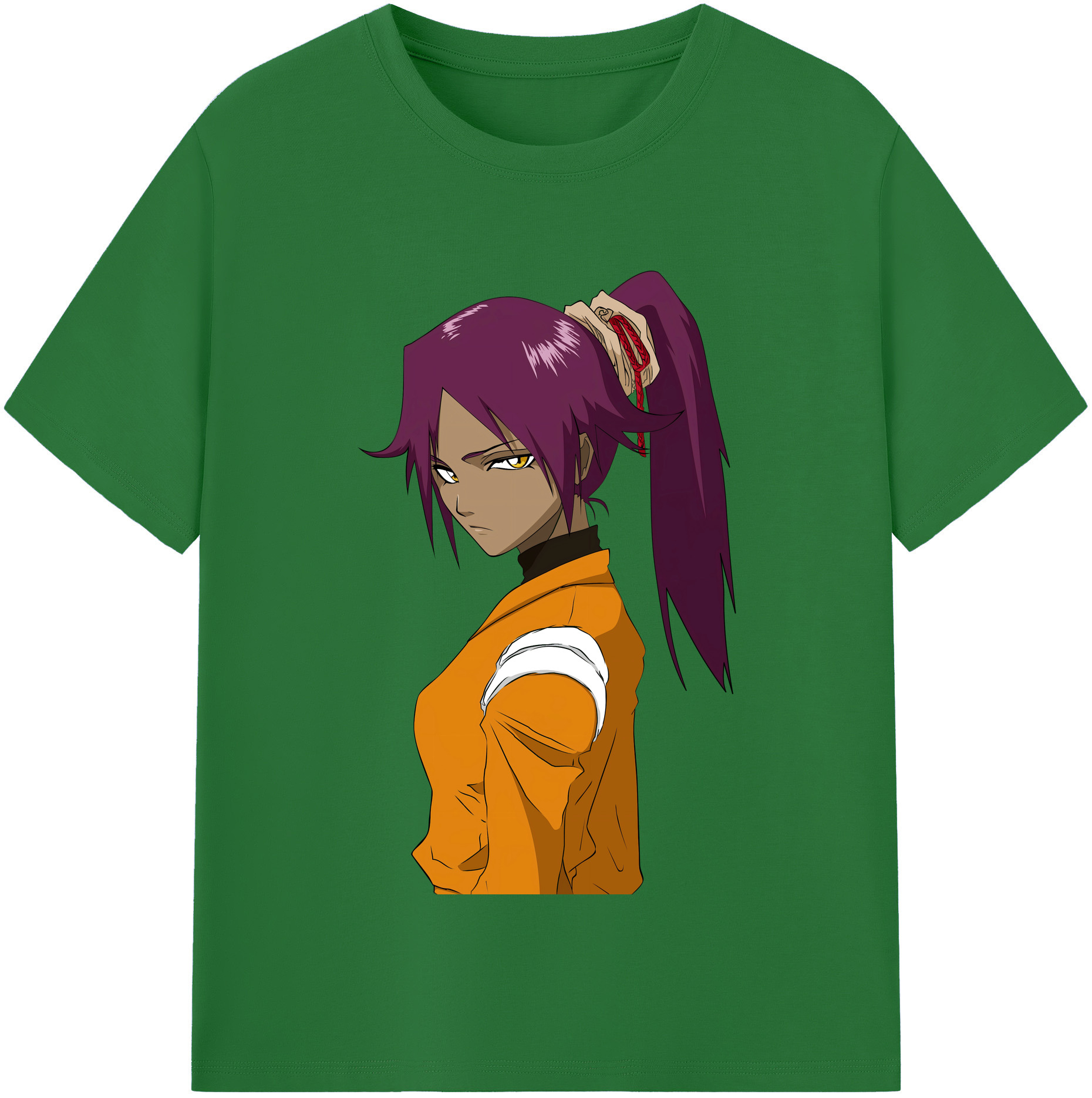 （画像用） ブリーチ 四楓院 夜一（しほういん よるいち） BLEACH Shihouin Yoruichi 綿100％半袖Tシャツ（フロントプリント）
