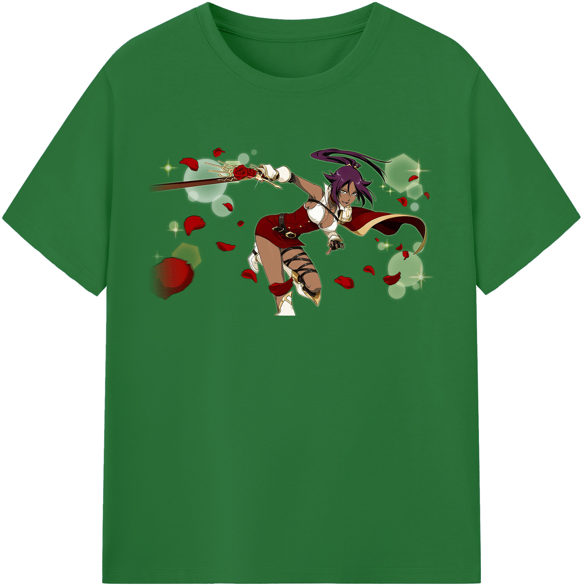 （画像用） ブリーチ 四楓院 夜一（しほういん よるいち） BLEACH Shihouin Yoruichi 綿100％半袖Tシャツ（フロントプリント）