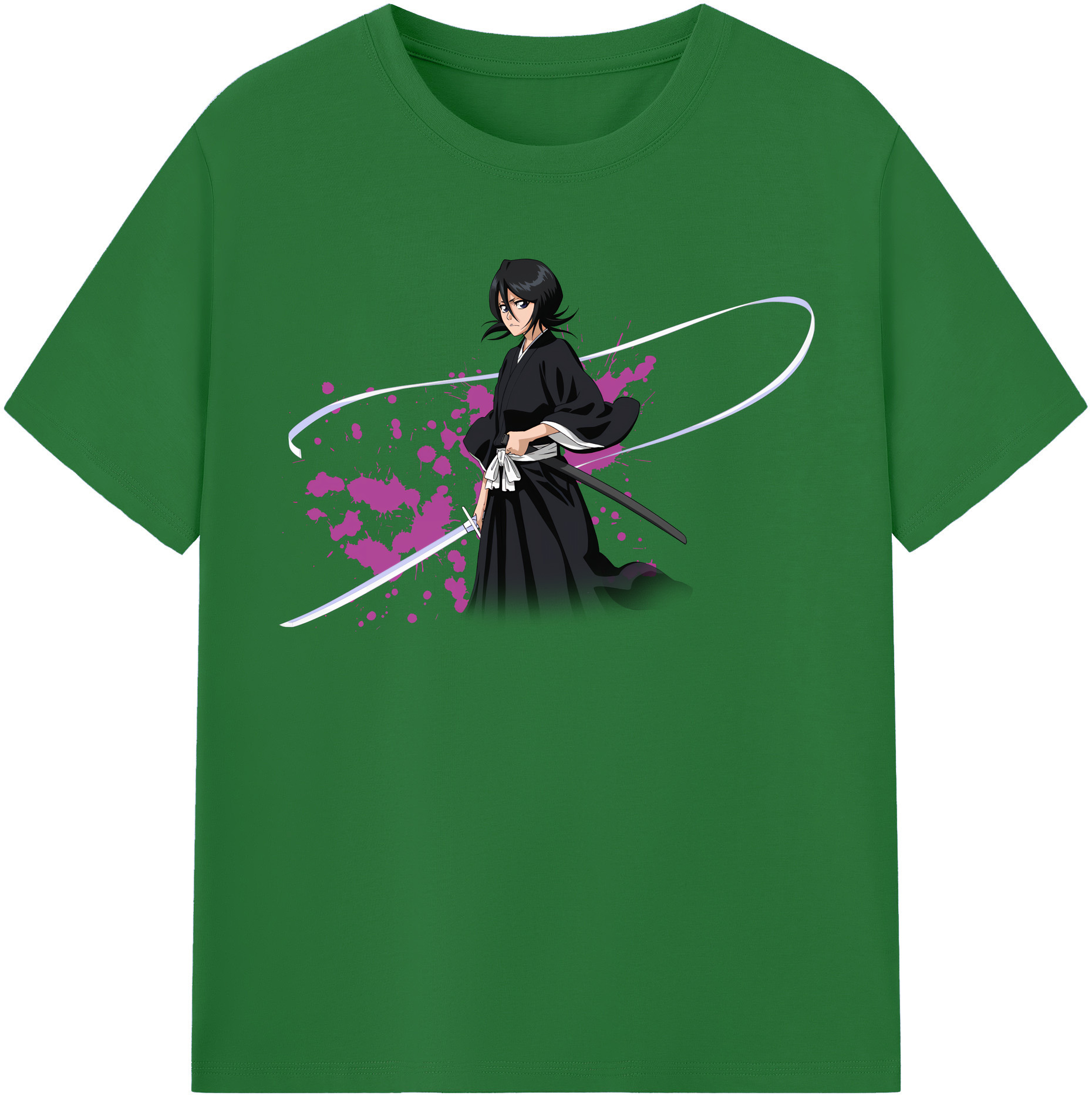 （画像用） ブリーチ 朽木ルキア BLEACH Kuchiki Rukia 綿100％半袖Tシャツ（フロントプリント）