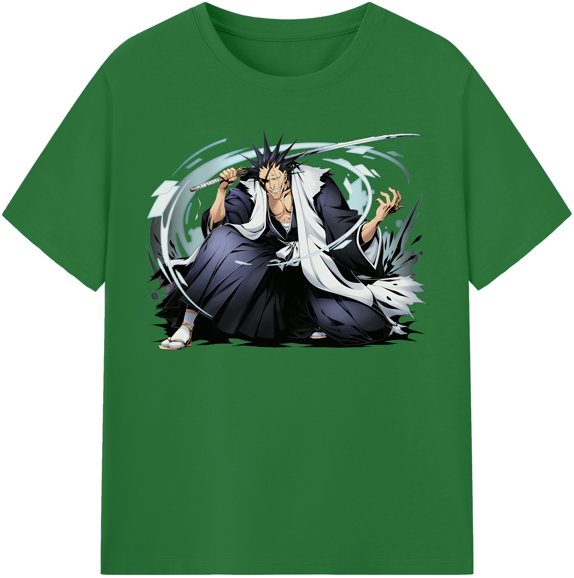 （画像用） ブリーチ ざらき けんぱち BLEACH Zaraki Kenpachi 綿100％半袖Tシャツ（フロントプリント）