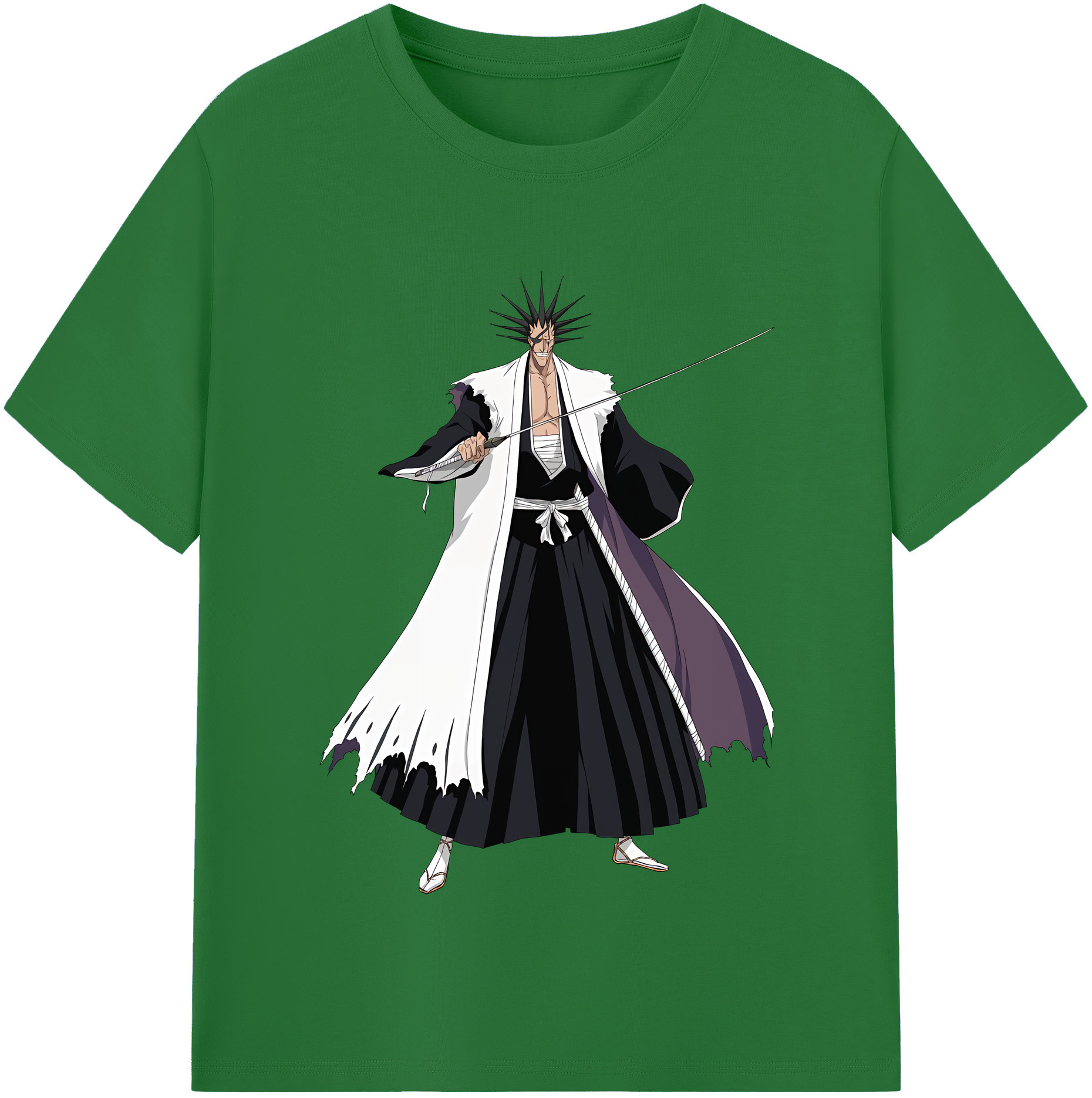 （画像用） ブリーチ ざらき けんぱち BLEACH Zaraki Kenpachi 綿100％半袖Tシャツ（フロントプリント）