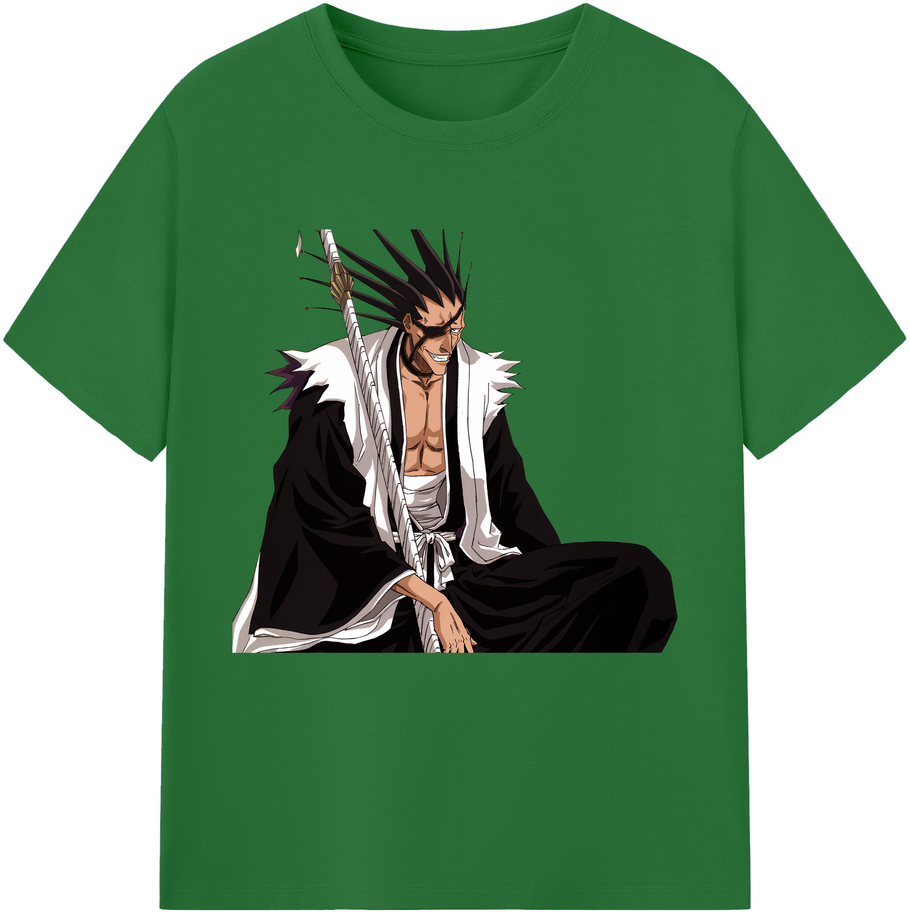 （画像用） ブリーチ ざらき けんぱち BLEACH Zaraki Kenpachi 綿100％半袖Tシャツ（フロントプリント）