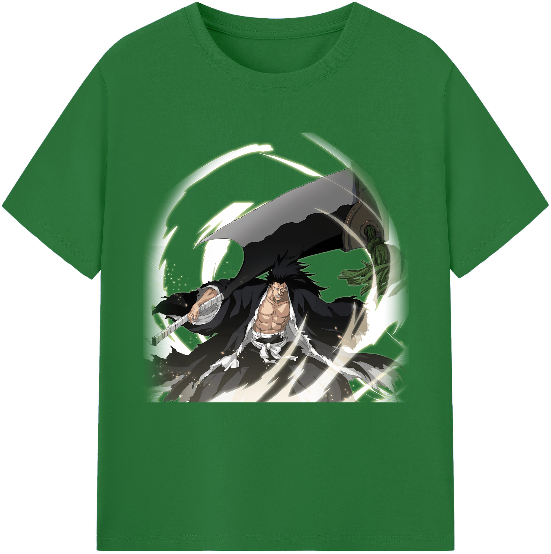 （画像用） ブリーチ ざらき けんぱち BLEACH Zaraki Kenpachi 綿100％半袖Tシャツ（フロントプリント）