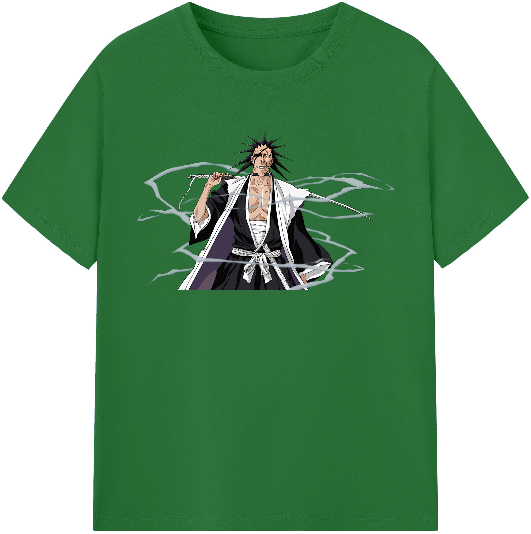 （画像用） ブリーチ ざらき けんぱち BLEACH Zaraki Kenpachi 綿100％半袖Tシャツ（フロントプリント）