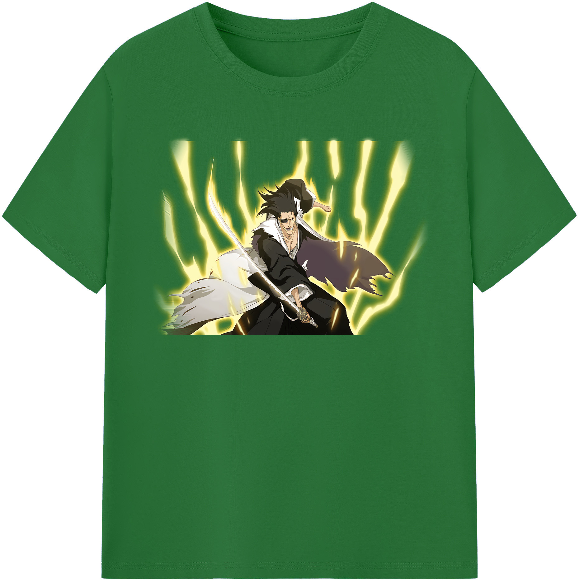 （画像用） ブリーチ ざらき けんぱち BLEACH Zaraki Kenpachi 綿100％半袖Tシャツ（フロントプリント）