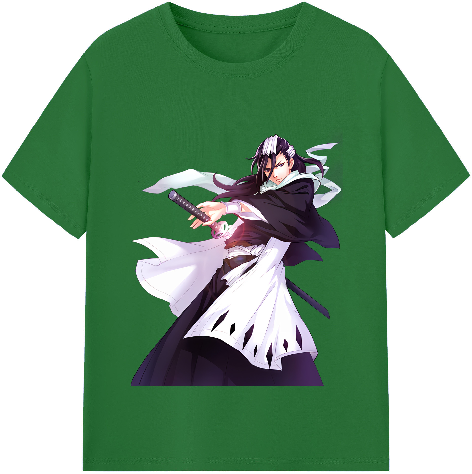 （画像用） ブリーチ くちき びゃくや BLEACH Kuchiki Byakuya 綿100％半袖Tシャツ（フロントプリント）