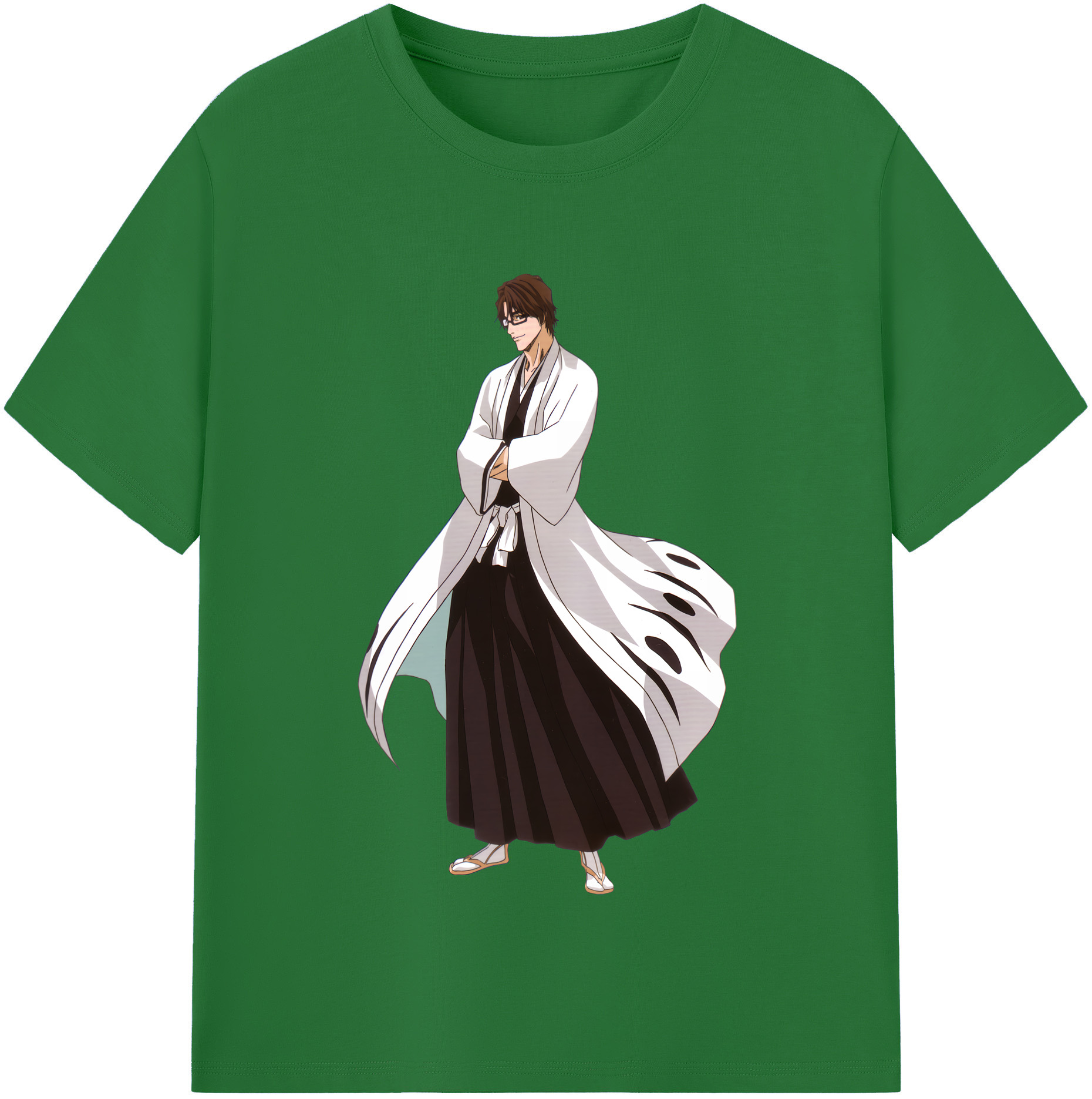 （画像用） ブリーチ 藍染 惣右介（あいぜん そうすけ） BLEACH Aizen Sousuke 綿100％半袖Tシャツ（フロントプリント）