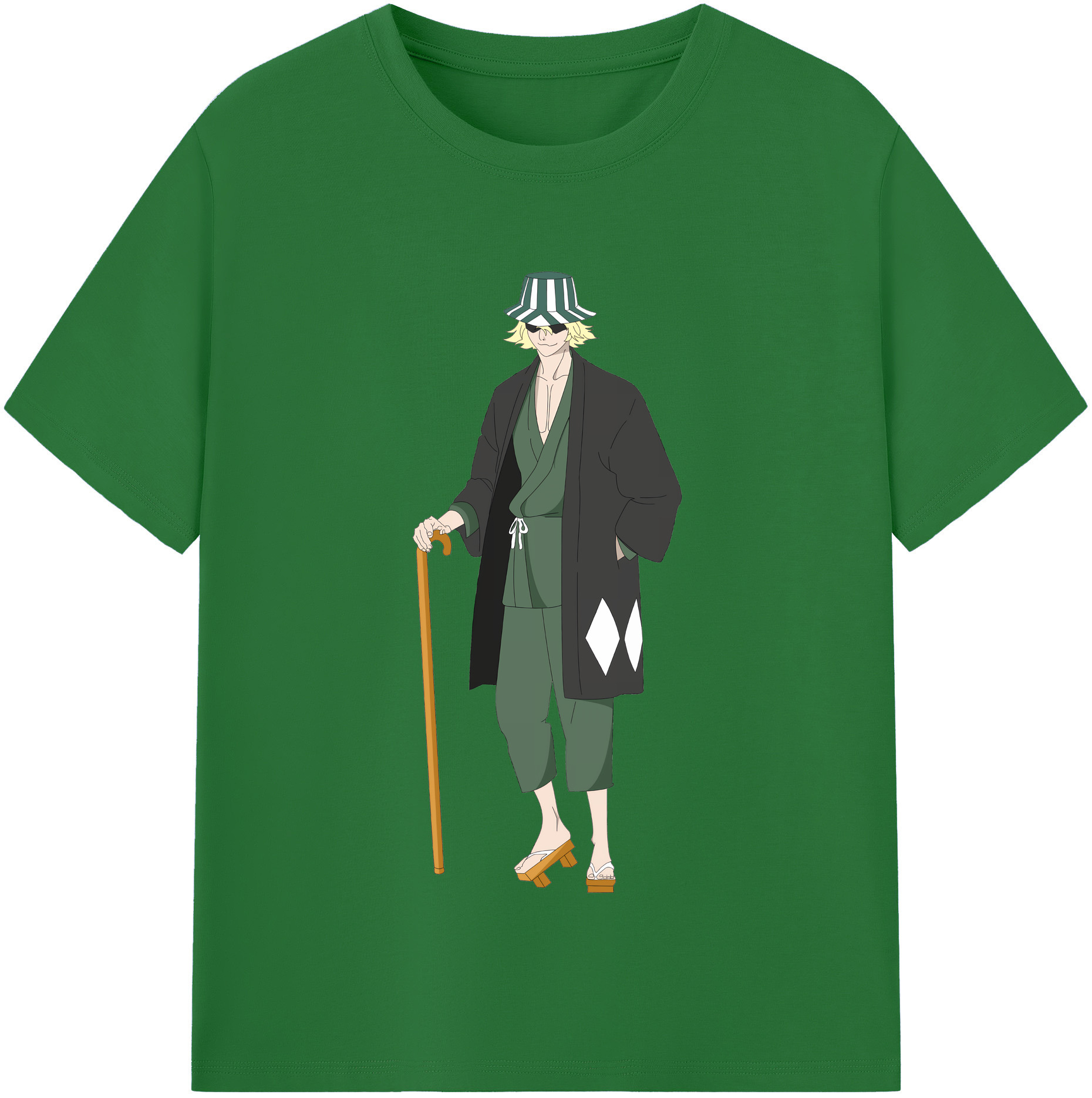 （画像用） "ブリーチ 浦原 喜助（うらはら きすけ） BLEACH Urahara Kisuke " 綿100％半袖Tシャツ（フロントプリント）