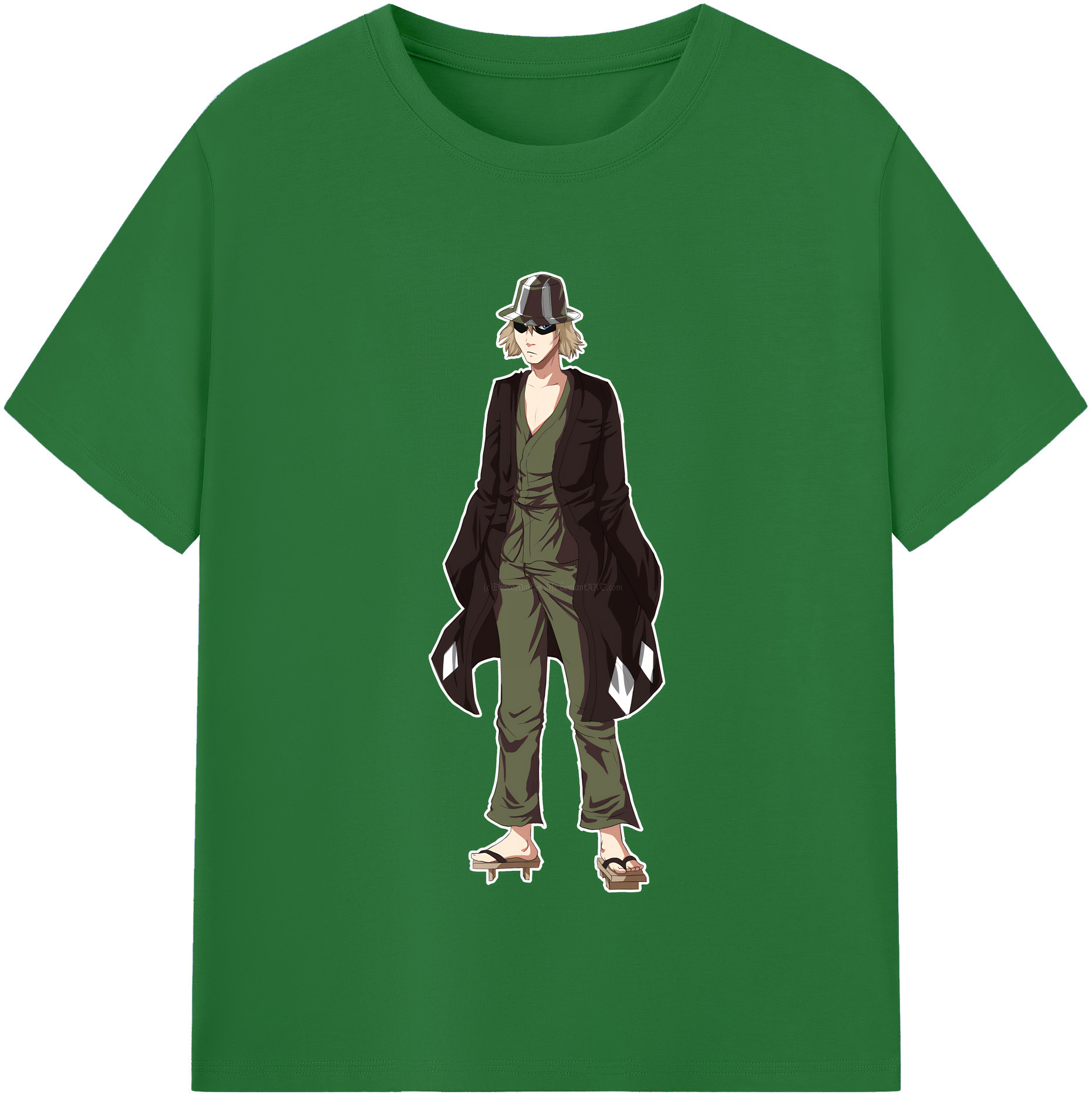 （画像用） "ブリーチ 浦原 喜助（うらはら きすけ） BLEACH Urahara Kisuke " 綿100％半袖Tシャツ（フロントプリント）