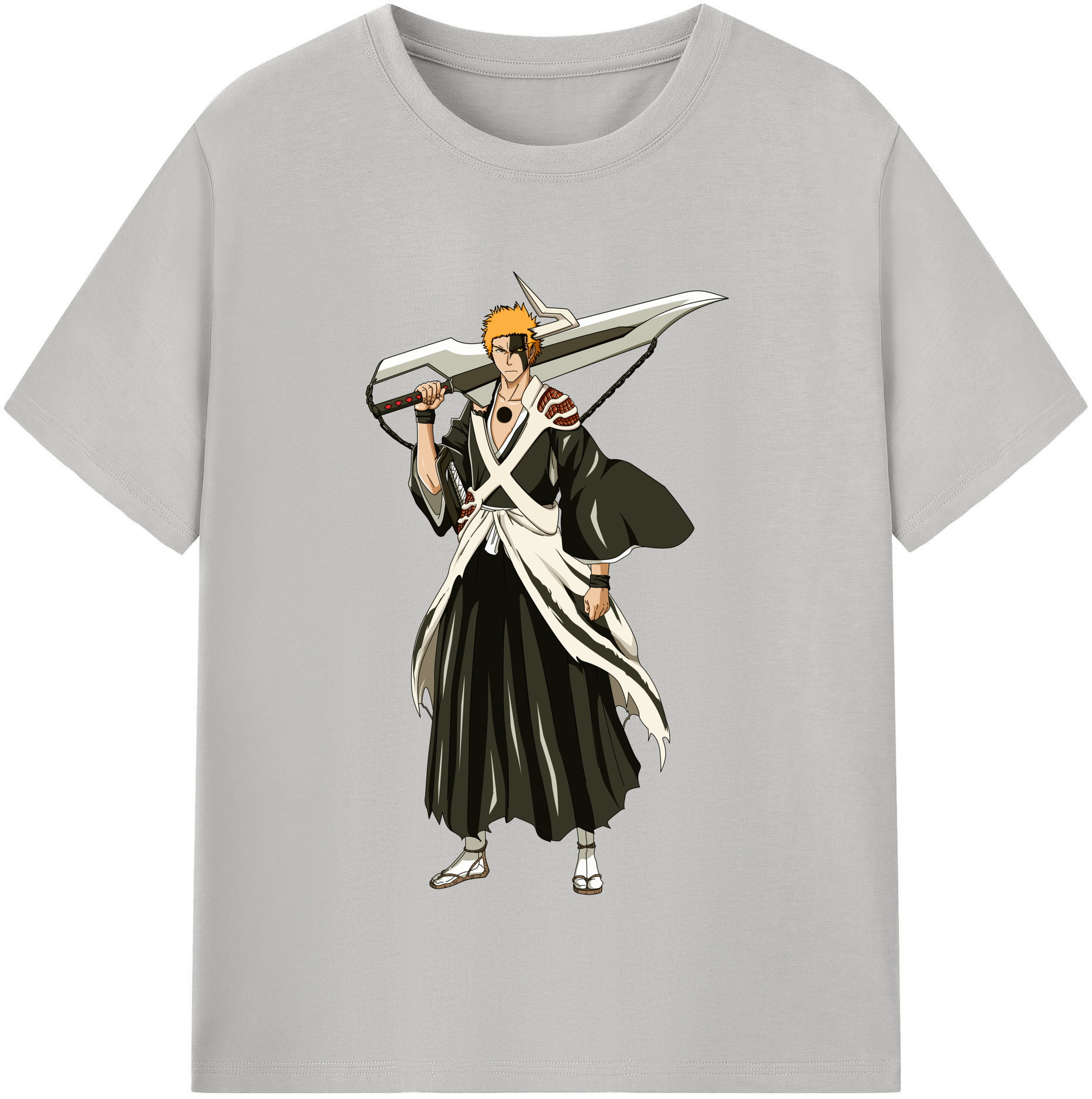 （画像用） ブリーチ 黒崎一護（くろさき いちご）BLEACH Kurosaki Ichigo 綿100％半袖Tシャツ（フロントプリント）