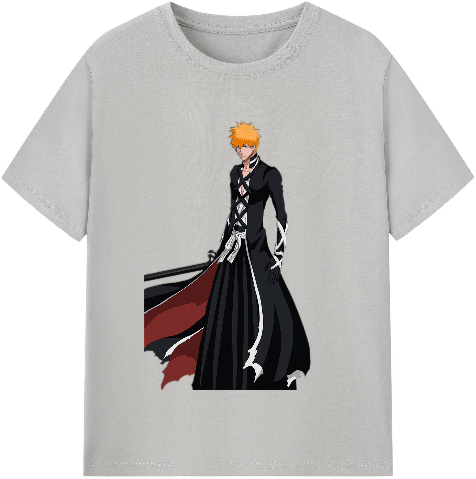 （画像用） ブリーチ 黒崎一護（くろさき いちご）BLEACH Kurosaki Ichigo 綿100％半袖Tシャツ（フロントプリント）