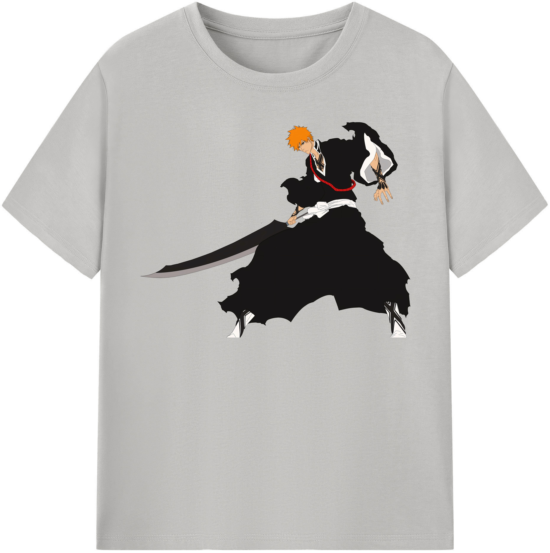 （画像用） ブリーチ 黒崎一護（くろさき いちご）BLEACH Kurosaki Ichigo 綿100％半袖Tシャツ（フロントプリント）