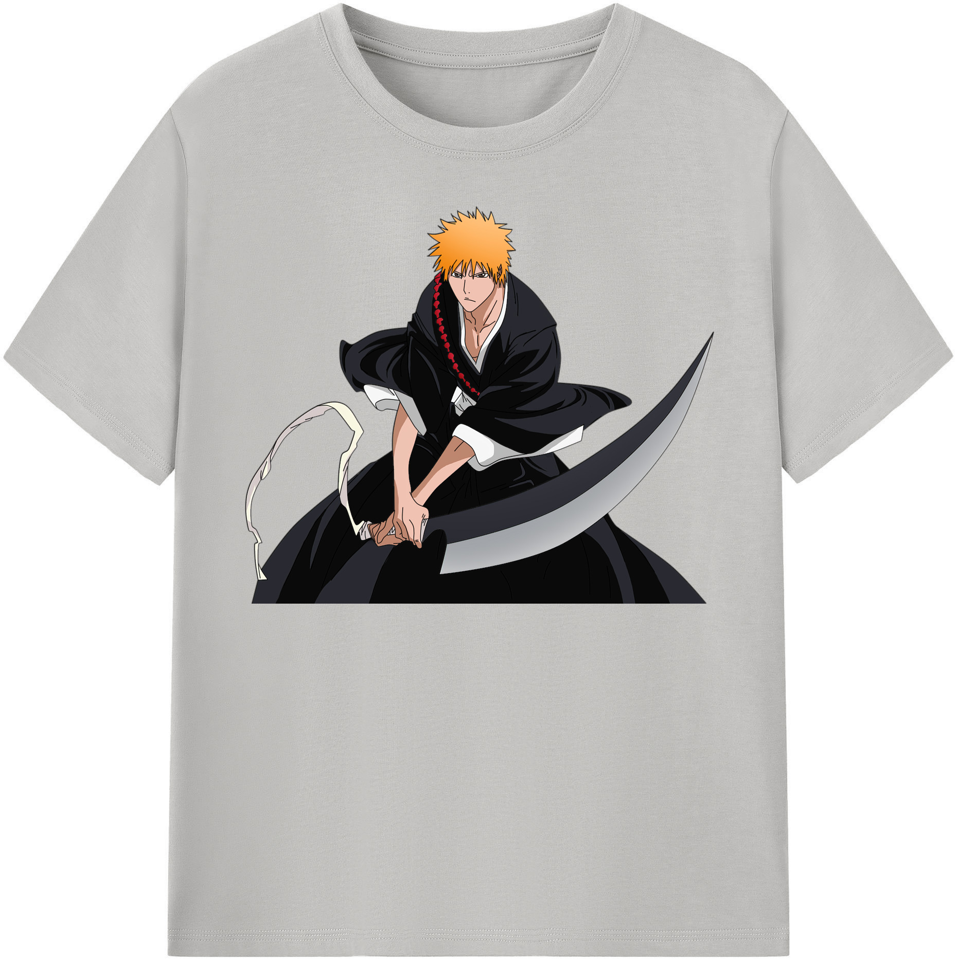 （画像用） ブリーチ 黒崎一護（くろさき いちご）BLEACH Kurosaki Ichigo 綿100％半袖Tシャツ（フロントプリント）