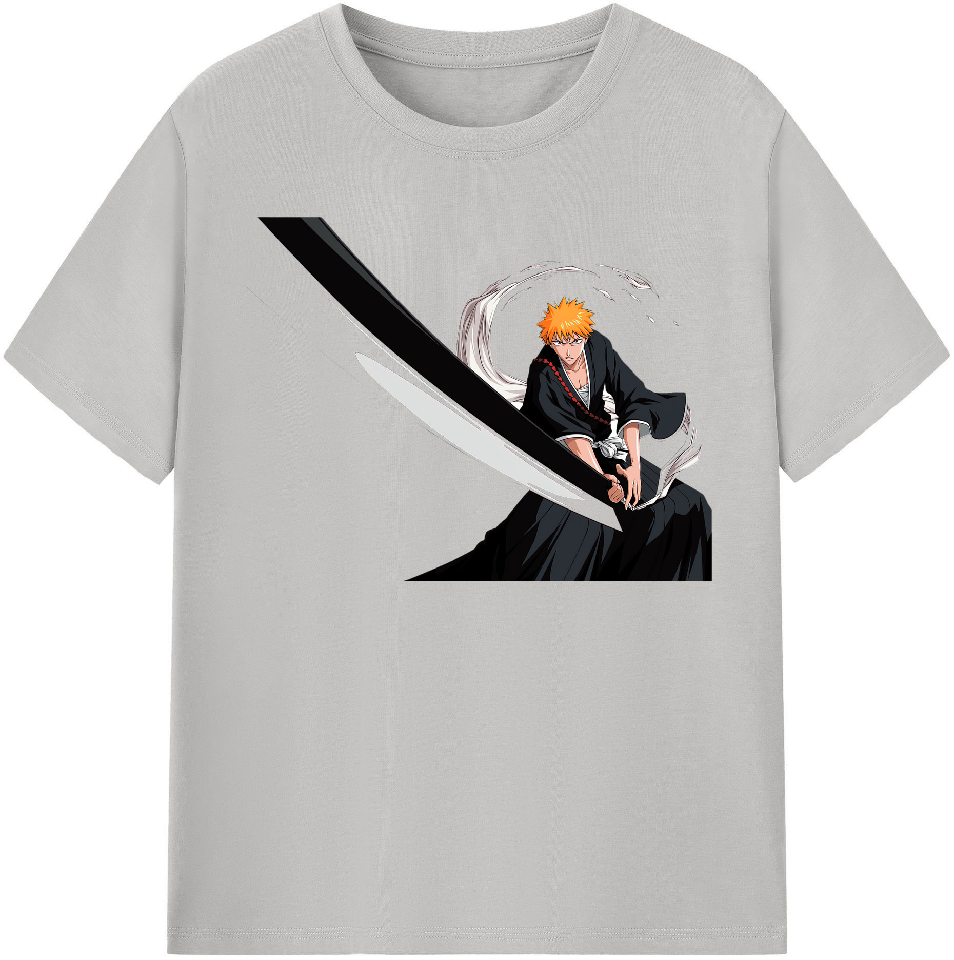 （画像用） ブリーチ 黒崎一護（くろさき いちご）BLEACH Kurosaki Ichigo 綿100％半袖Tシャツ（フロントプリント）