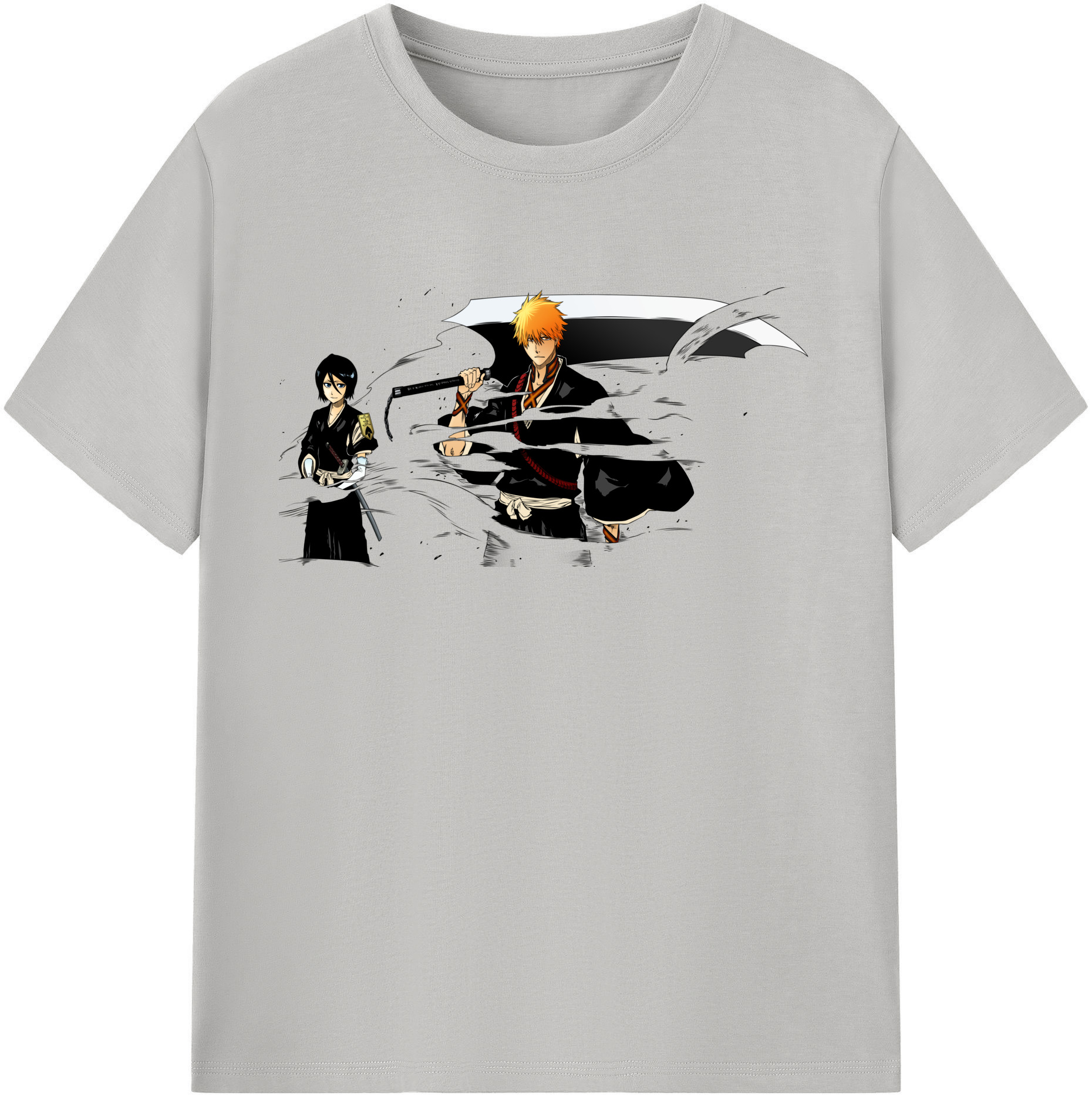 （画像用） ブリーチ 黒崎一護（くろさき いちご）BLEACH Kurosaki Ichigo 綿100％半袖Tシャツ（フロントプリント）